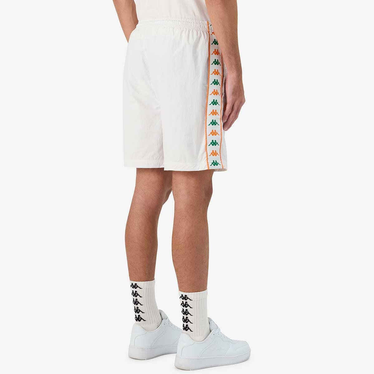 Pantaloncini sportivi da uomo in poliammide bianco da streetwear sportivo 6/7