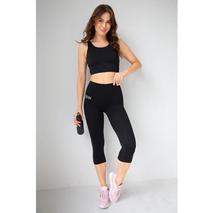Legginsy krótkie damskie czarne RUNNING 2skin