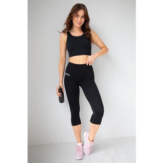 Legginsy krótkie damskie czarne RUNNING 2skin