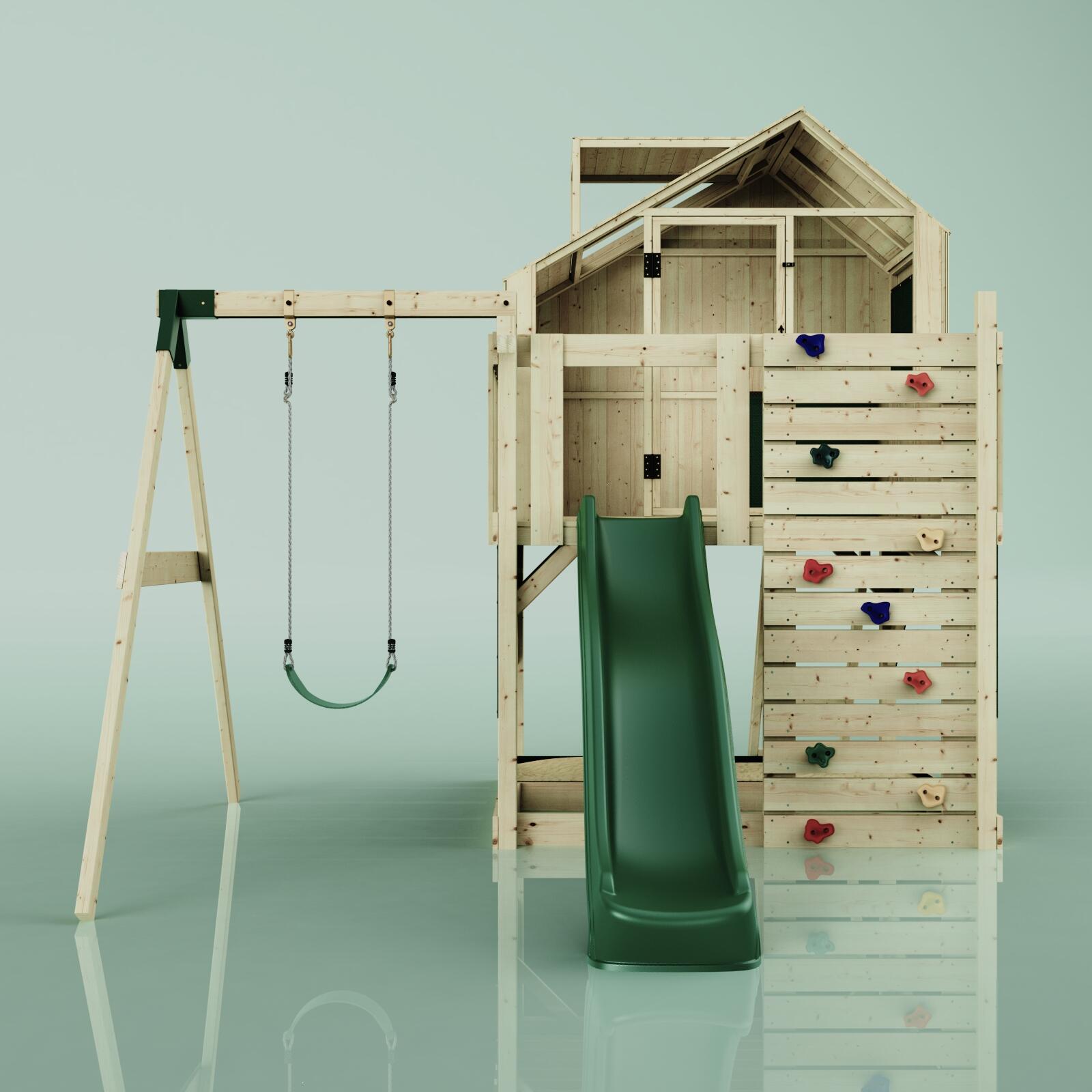 Spielturm Madita mit Kinderschaukel in Dunkelgrün - 414 × 308 × 291 cm 2/5