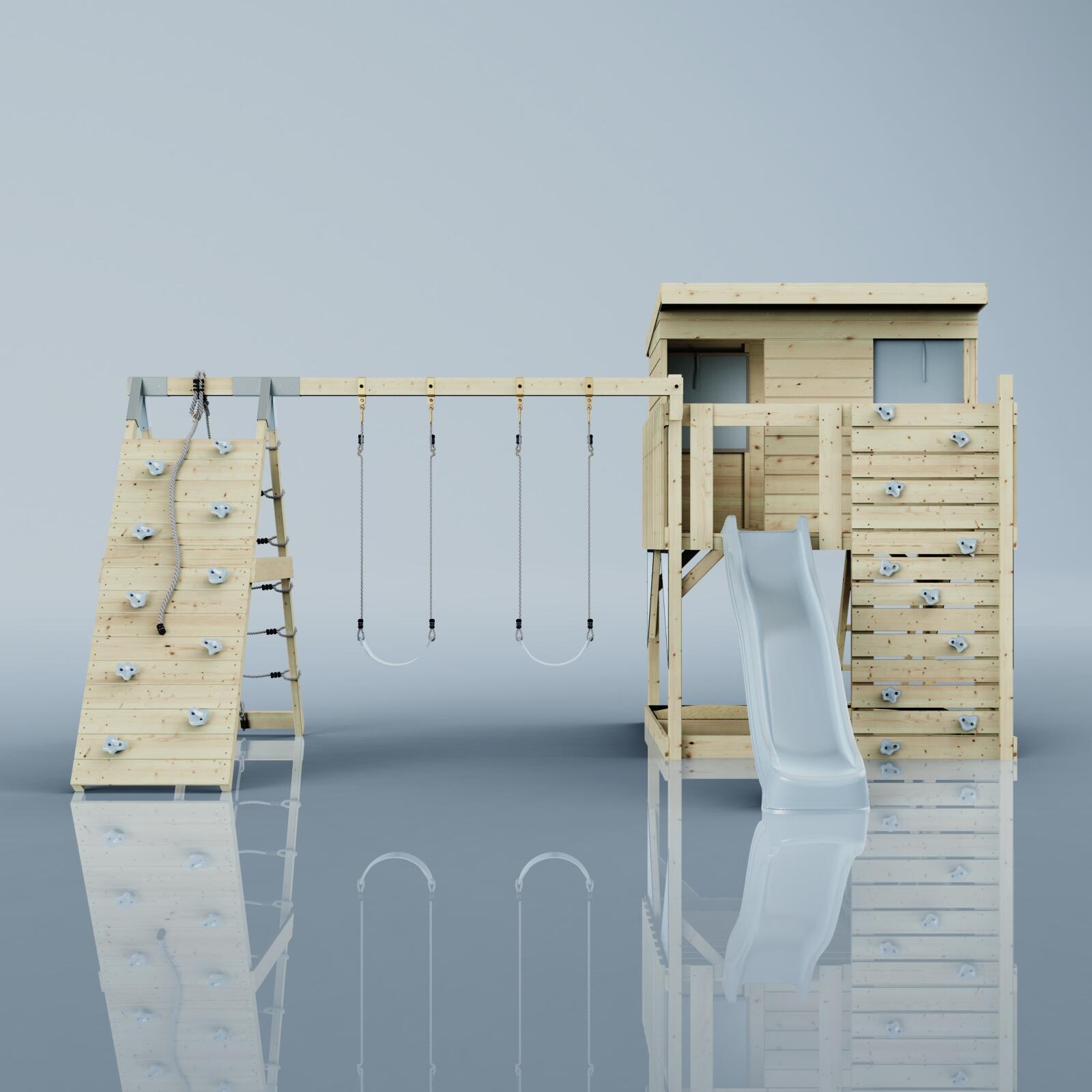 Spielturm Aksel mit Kinderschaukel in Eisblau - 415 × 469 × 261 cm 2/6
