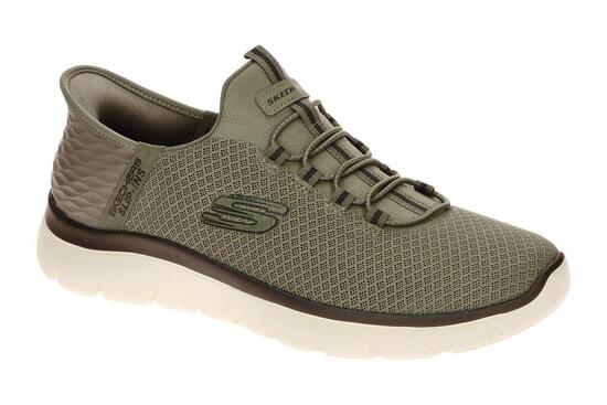 Skechers Herren SUMMITS HIGH RANGE Sneakers Slip ins Vegan 232457 Olive Black