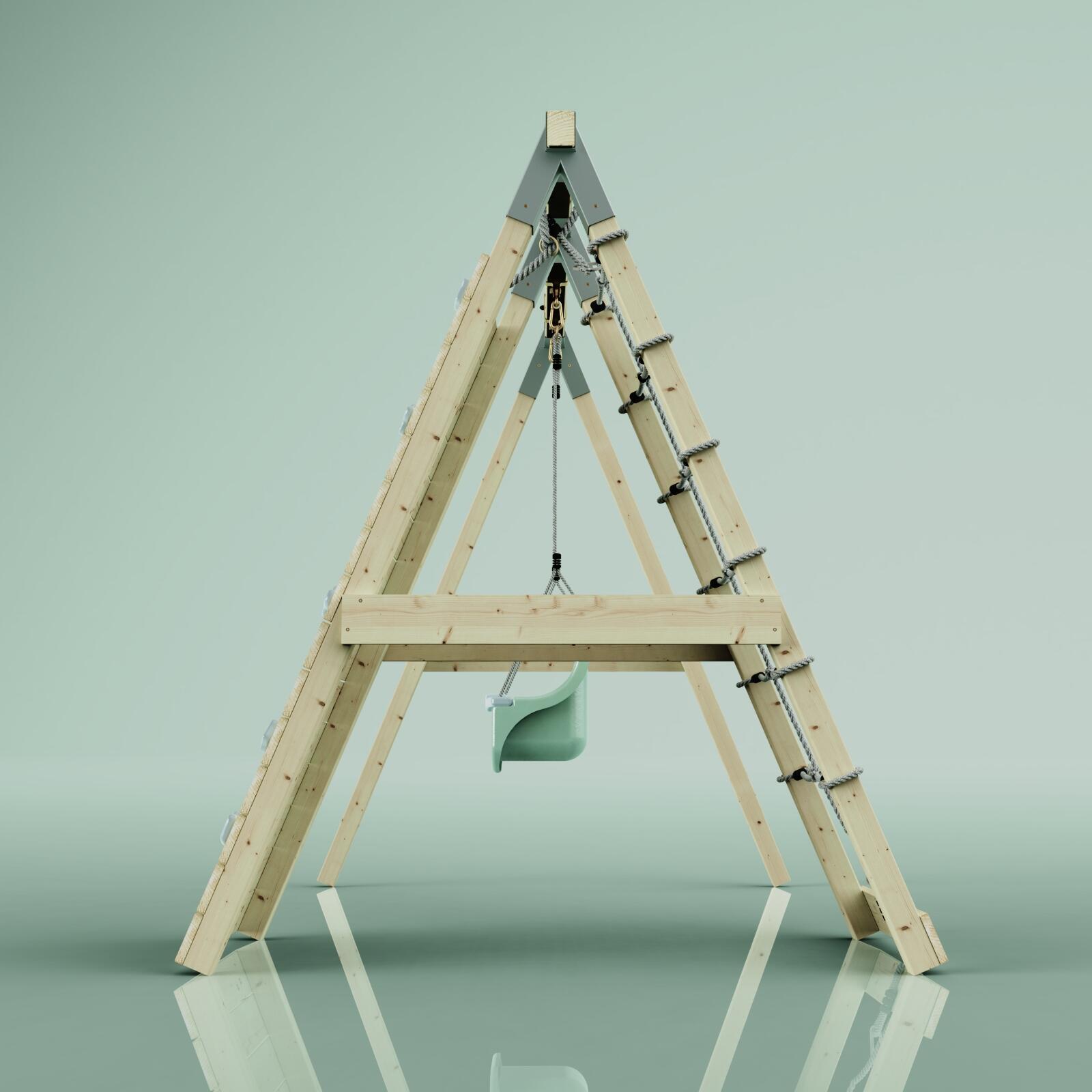 Klettergerüst Schneehase in Mintgrün - 182 × 236 × 212 cm 3/6