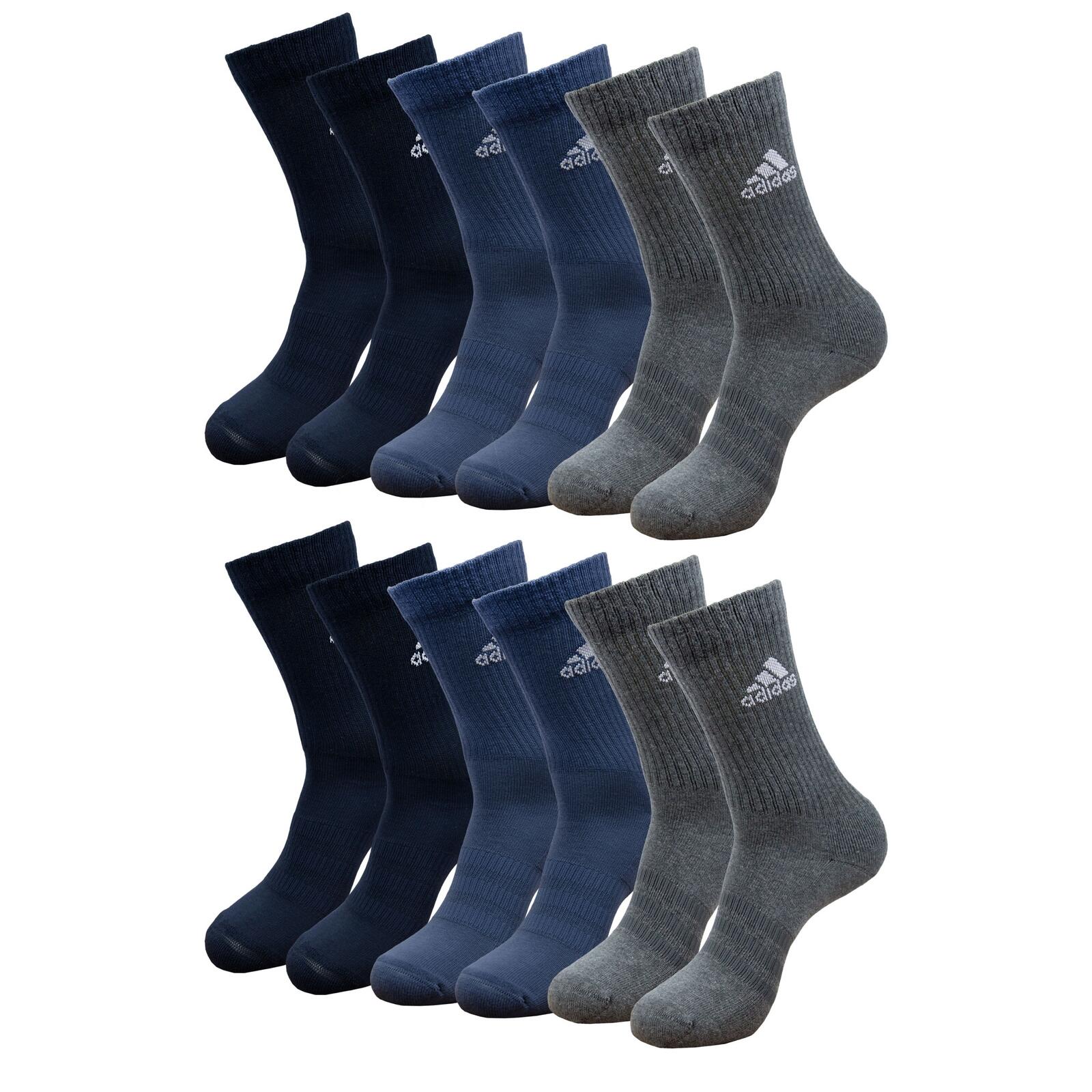 ADIDAS Socken Sportsocken 6 Paar Unisex Herren Damen - Cushioned Crewsocken