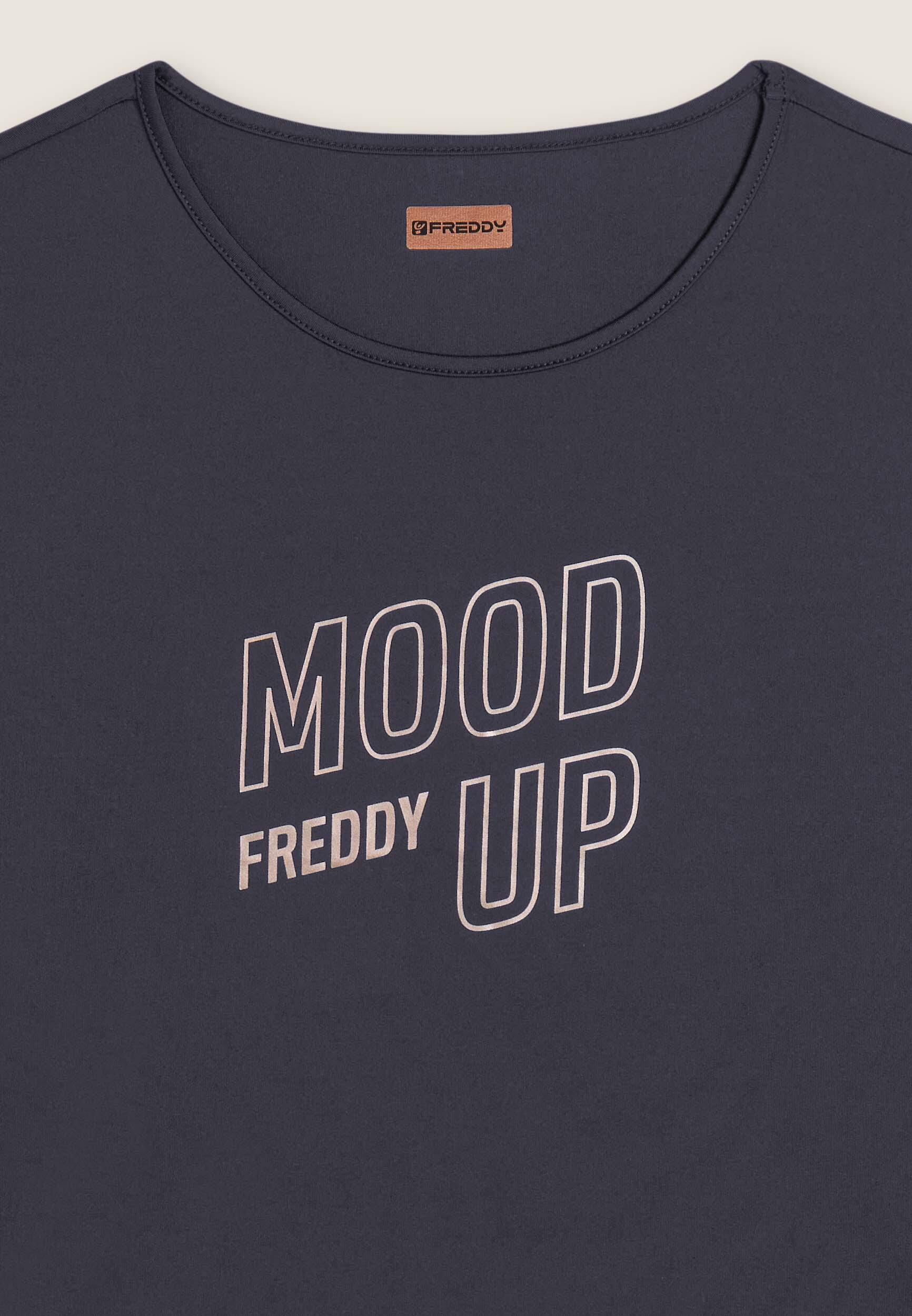 Camiseta recortada con mangas anchas y estampado Mood Up 3/3