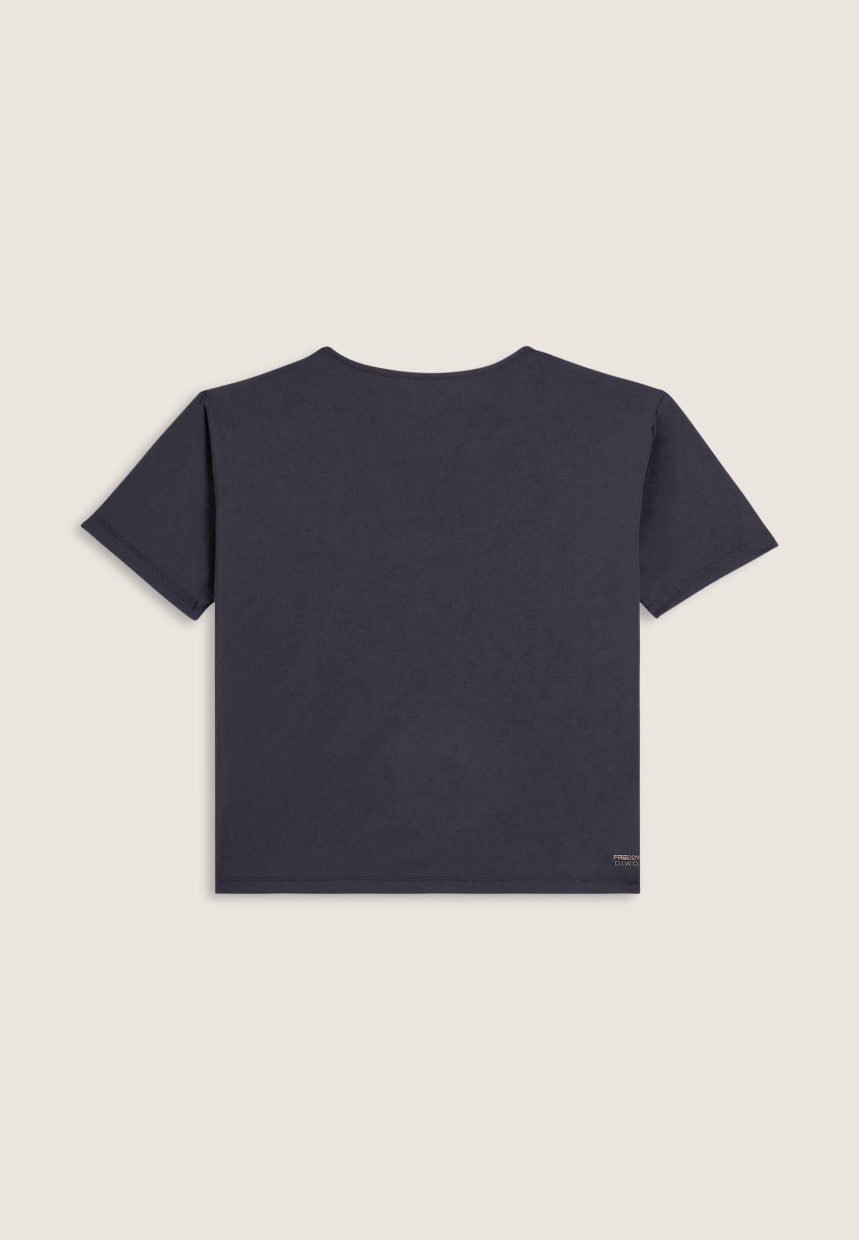 Camiseta recortada con mangas anchas y estampado Mood Up 2/3