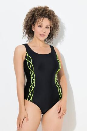 Femme Maillot de bain sans bonnets souples décolleté rond et passepoil