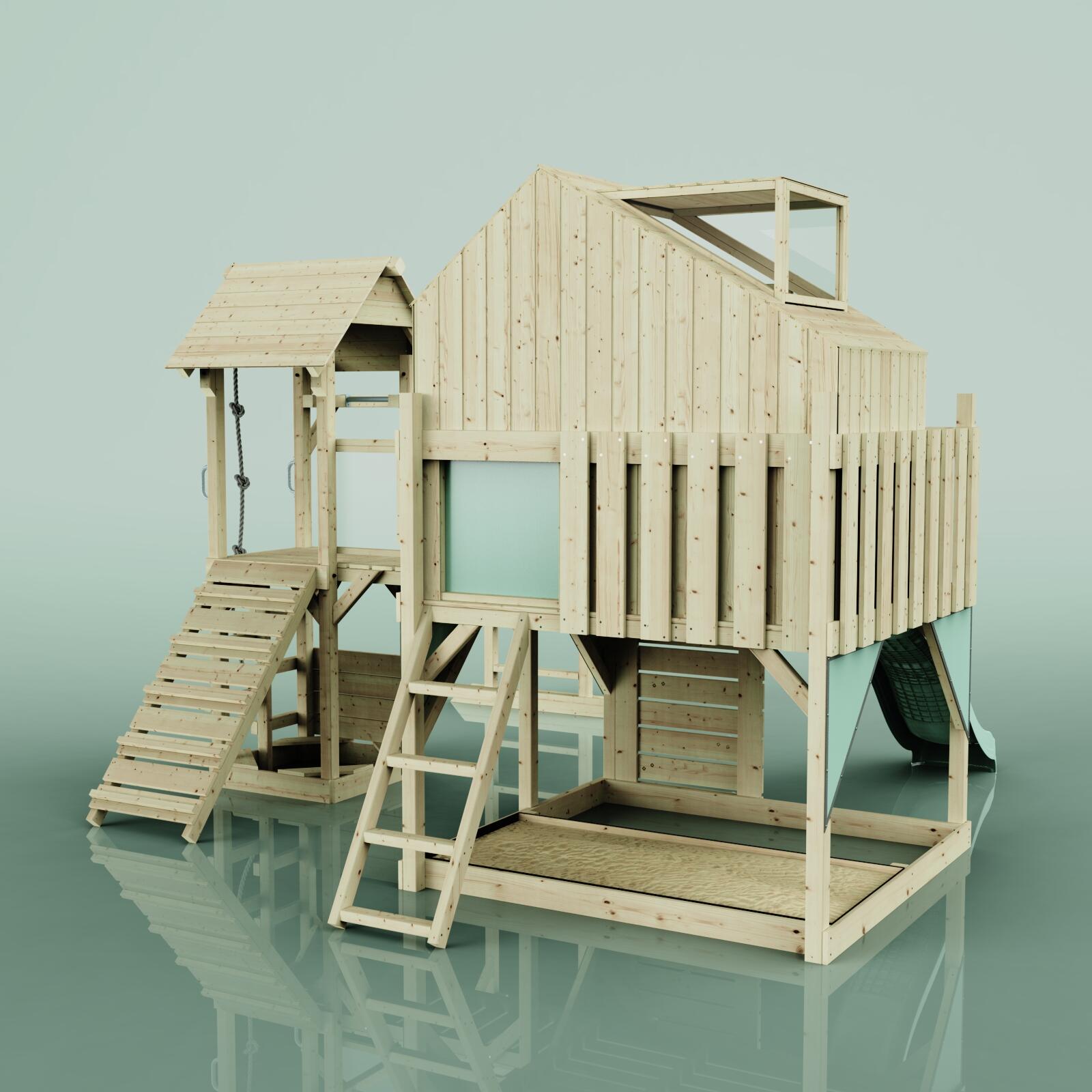 Spielturm Luna in Mintgrün - 406 × 444 × 291 cm 3/5