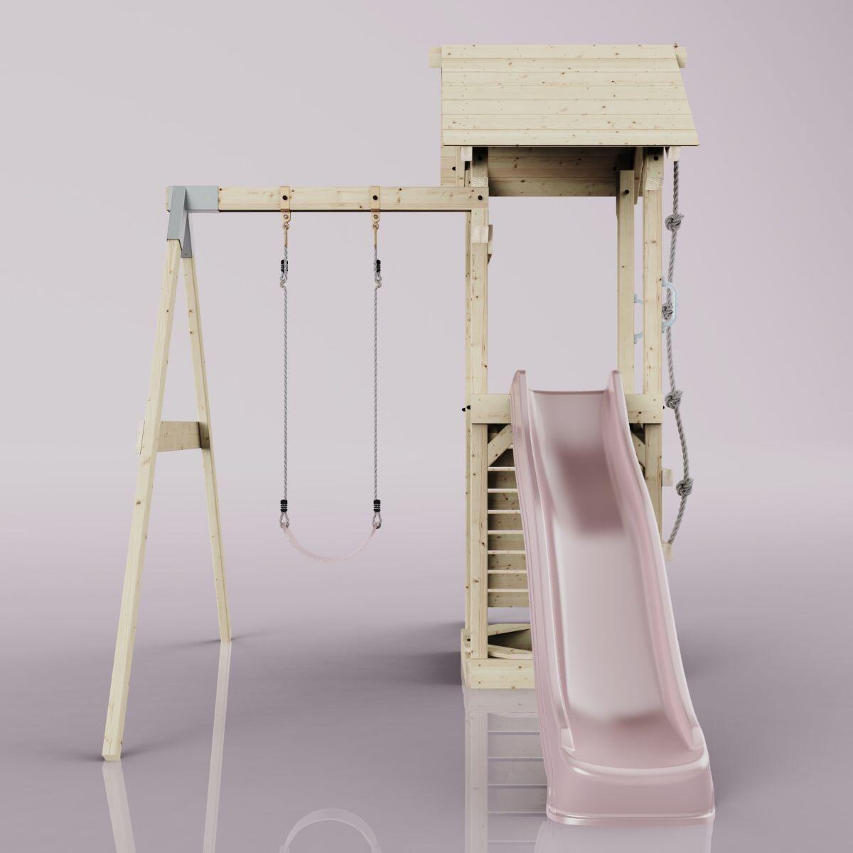 Spielturm Göteborg mit Kinderschaukel in Altrosa - 357 × 202 × 273 cm 2/6