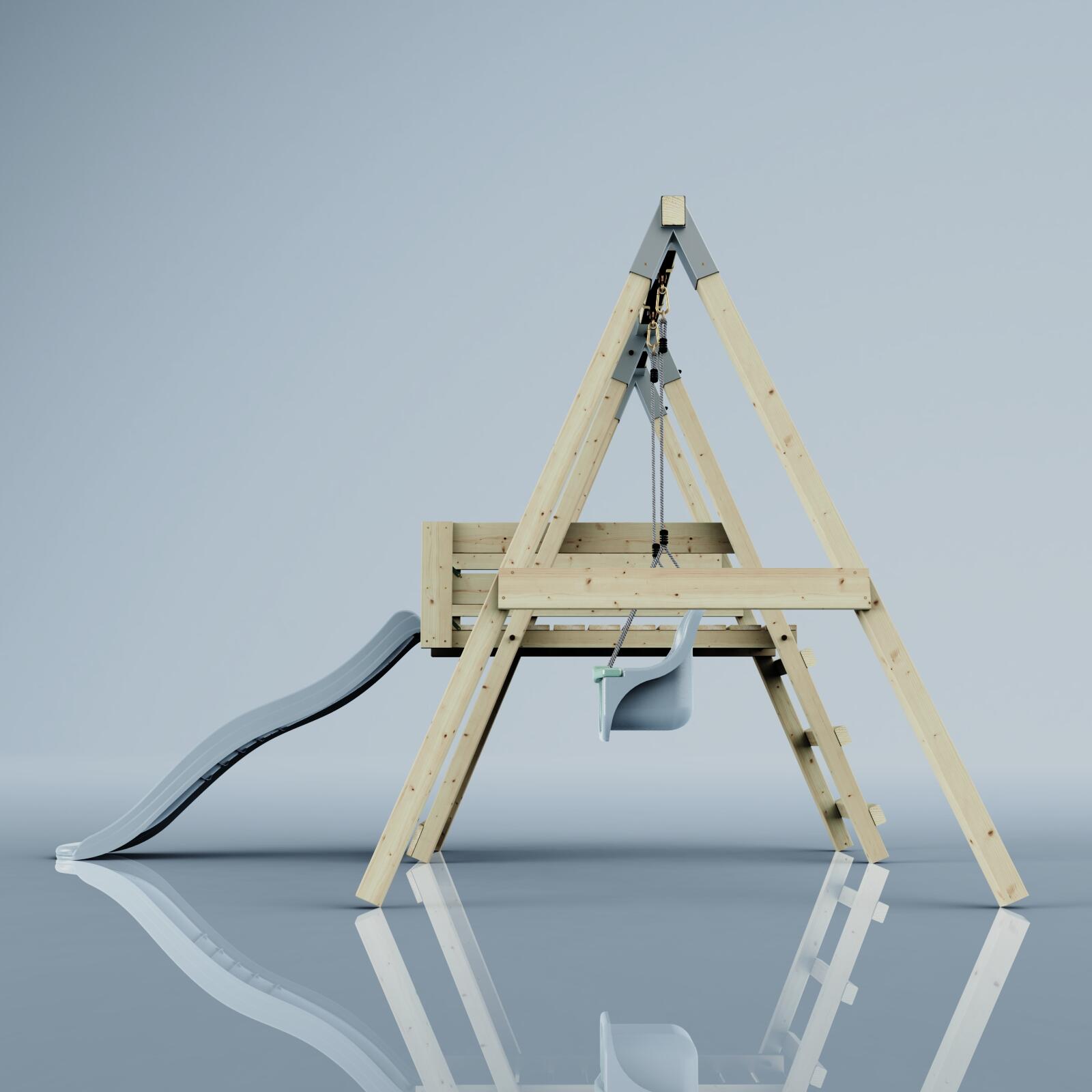 Schaukel Rotfuchs in Eisblau - 294 × 236 × 212 cm 3/6