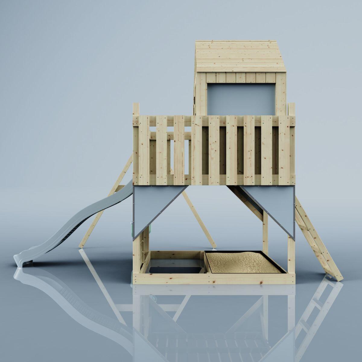 Spielturm Madita mit Babyschaukel in Eisblau - 414 × 308 × 291 cm 3/6