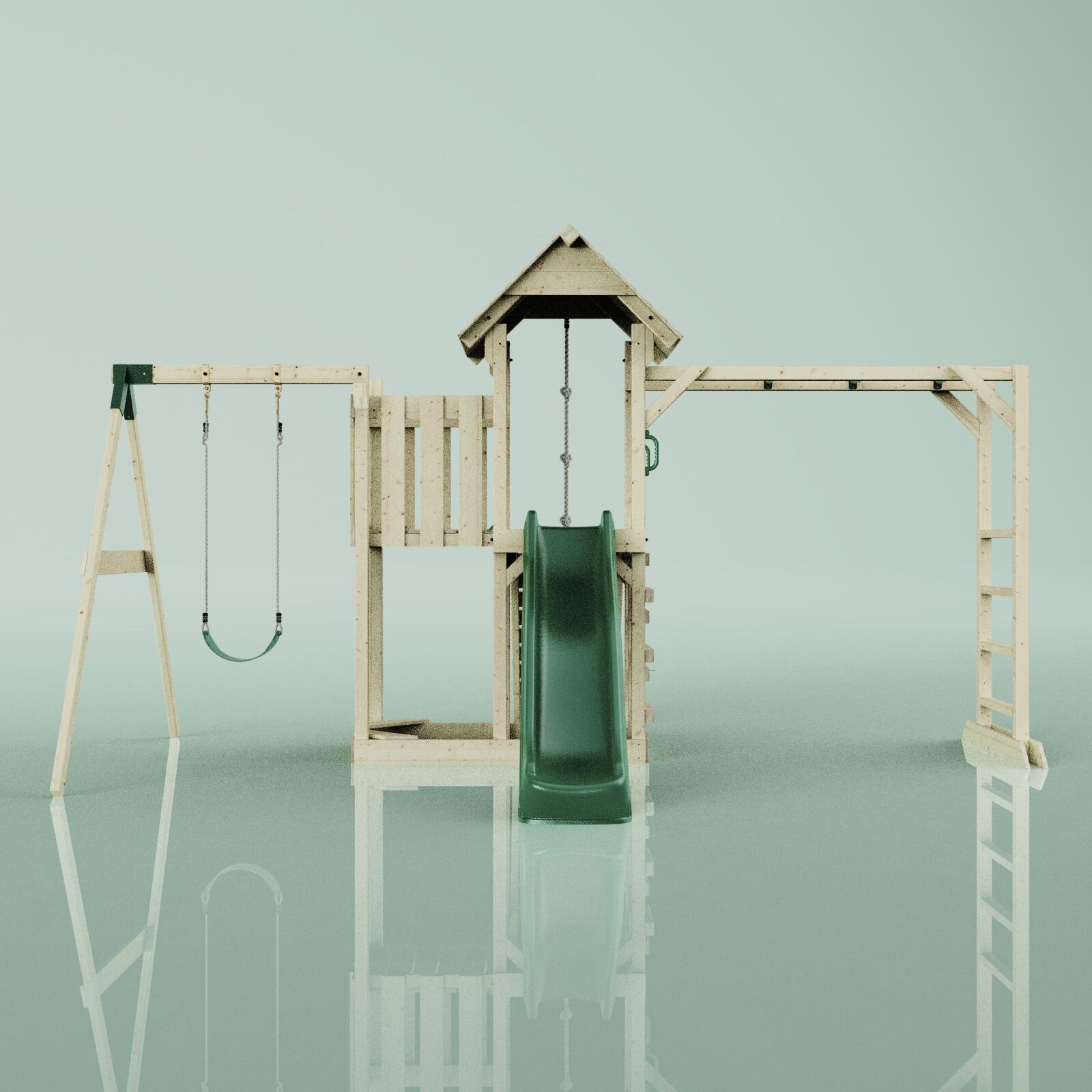 Spielturm Malmö in Dunkelgrün - 358 × 400 × 275 cm 2/6