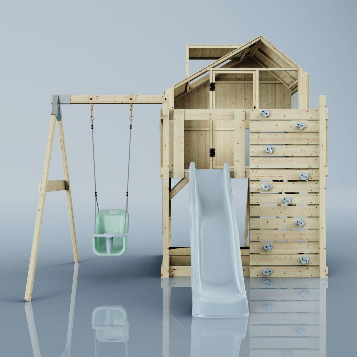 Spielturm Madita mit Babyschaukel in Eisblau - 414 × 308 × 291 cm 2/6
