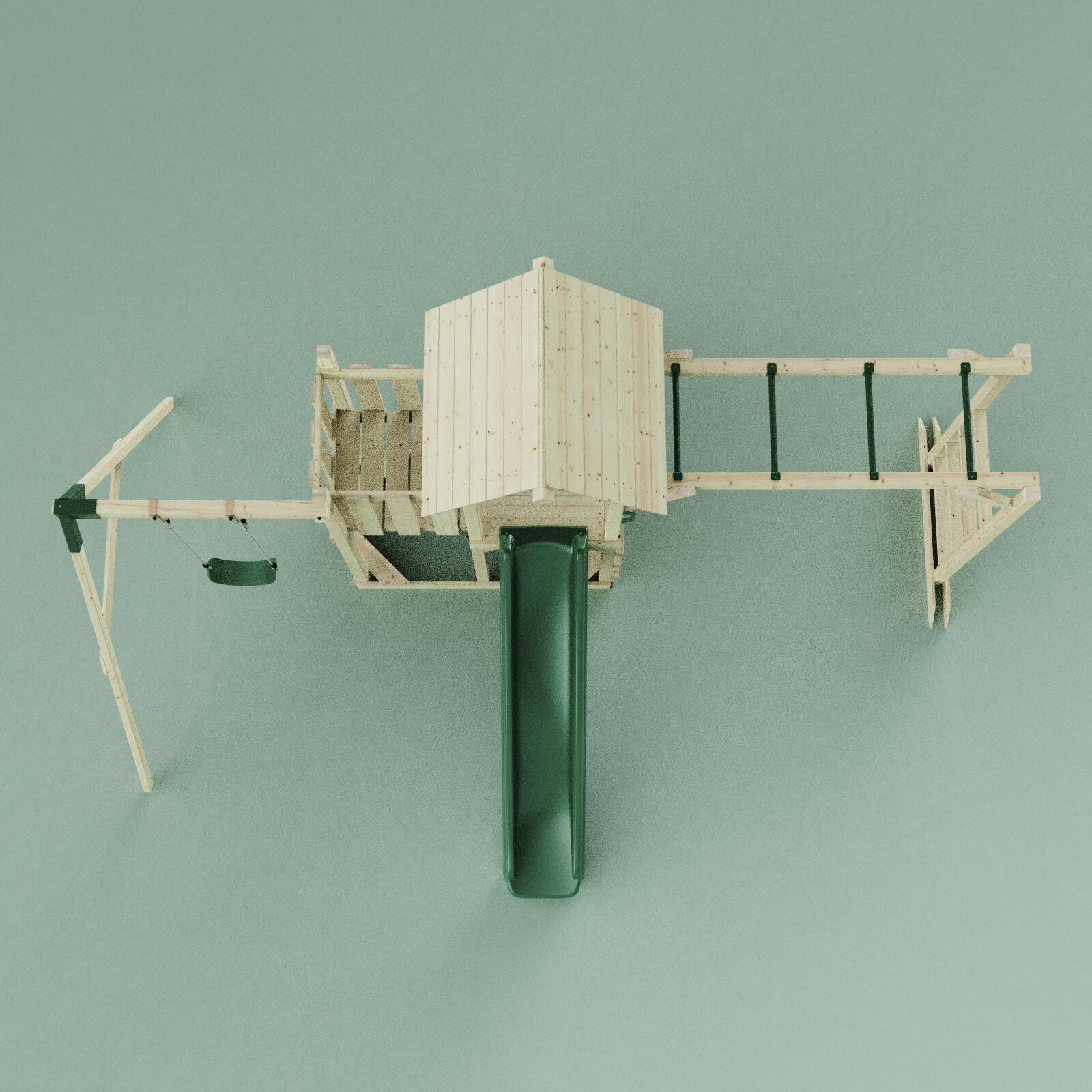 Spielturm Malmö in Dunkelgrün - 358 × 400 × 275 cm 6/6