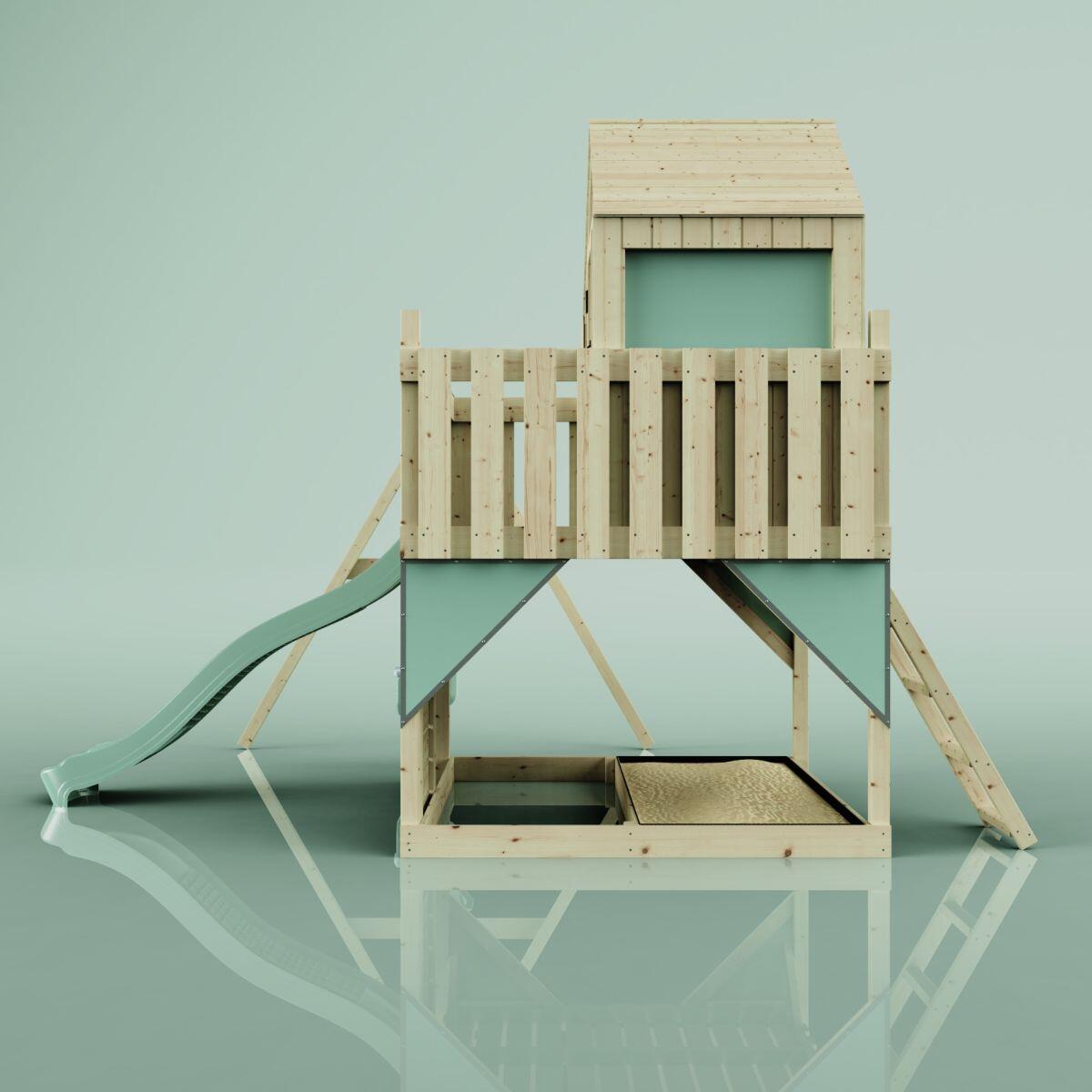 Spielturm Madita mit Babyschaukel in Mintgrün - 414 × 308 × 291 cm 3/6