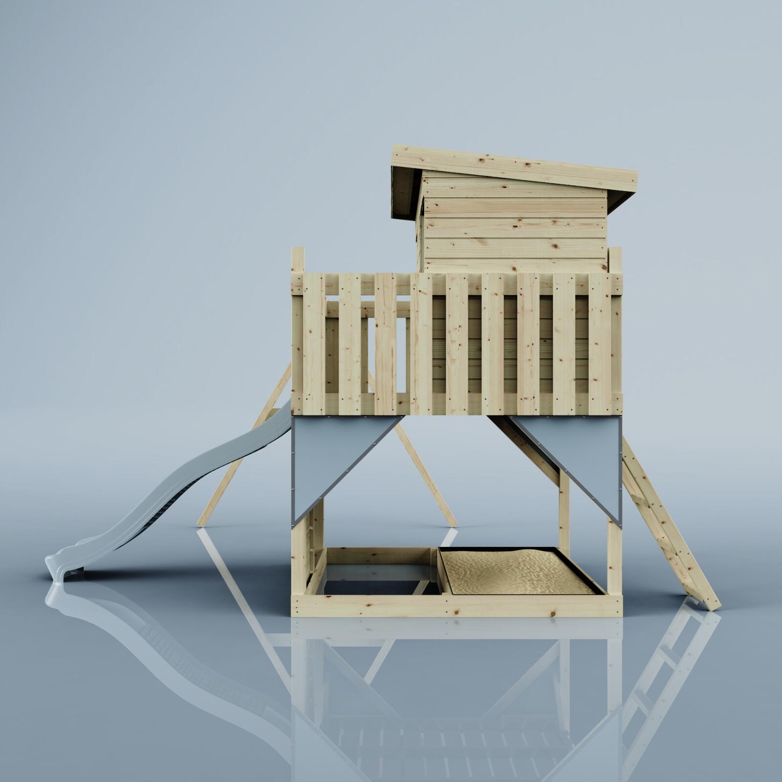 Spielturm Nils mit Kinderschaukel in Eisblau - 415 × 396 × 260 cm 3/6