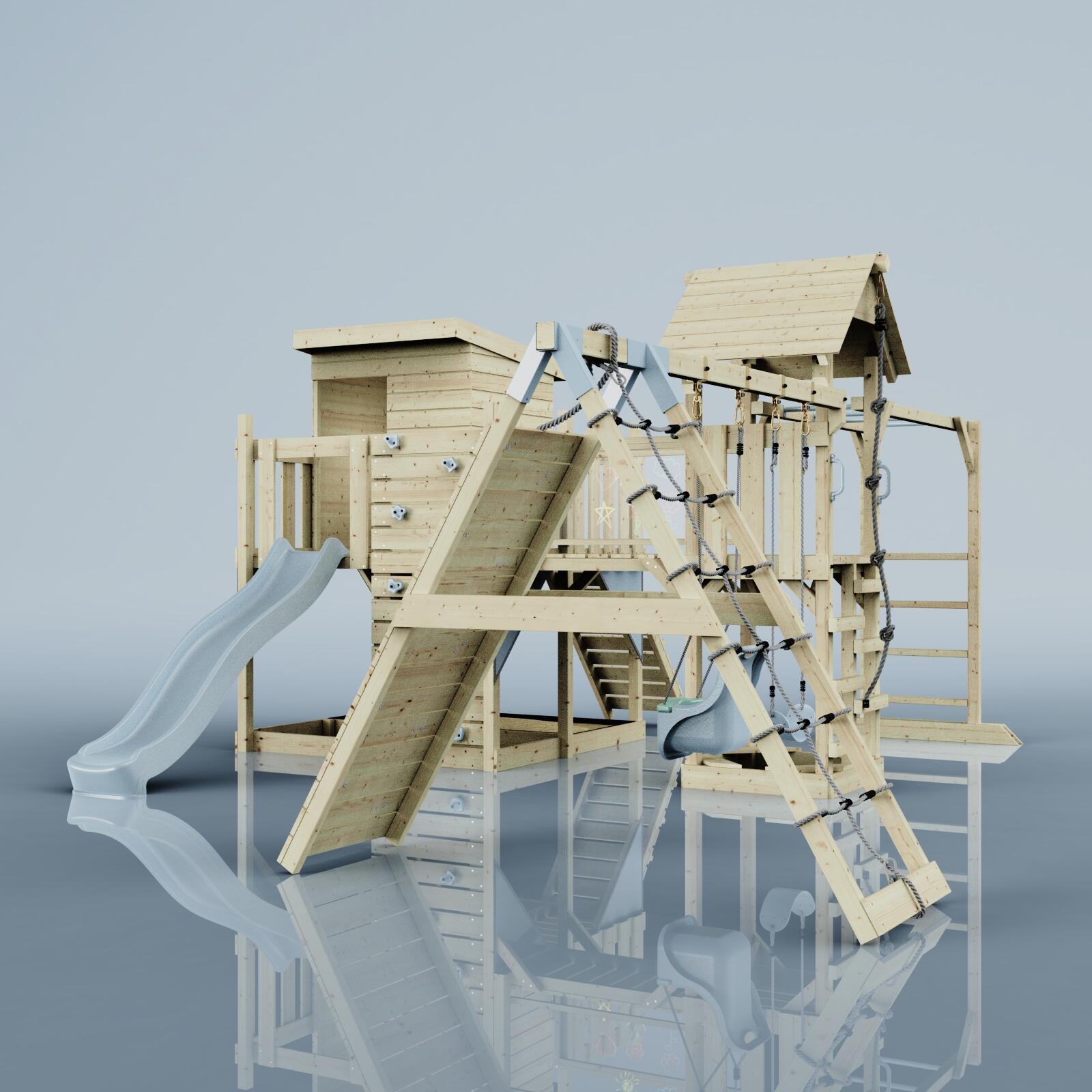 Spielturm Lars mit Babyschaukel in Eisblau - 503 × 562 × 274 cm 5/5