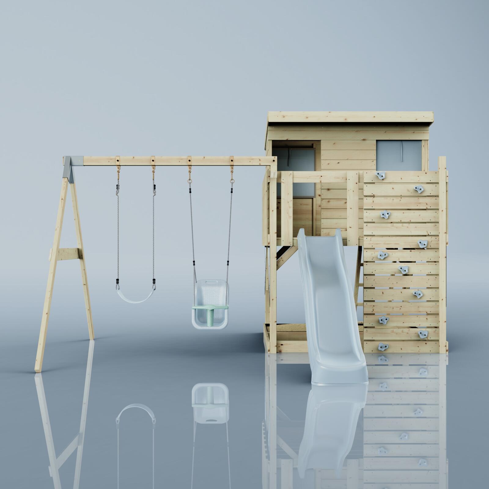 Spielturm Nils mit Babyschaukel in Eisblau - 415 × 396 × 260 cm 2/6
