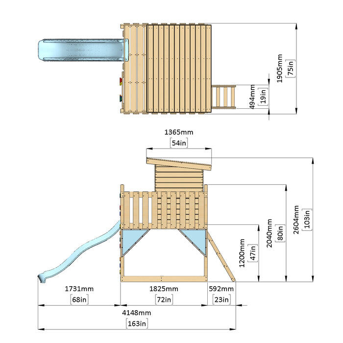 Stelzenhaus Polarstern in Altrosa - 415 × 190 × 260 cm 5/7