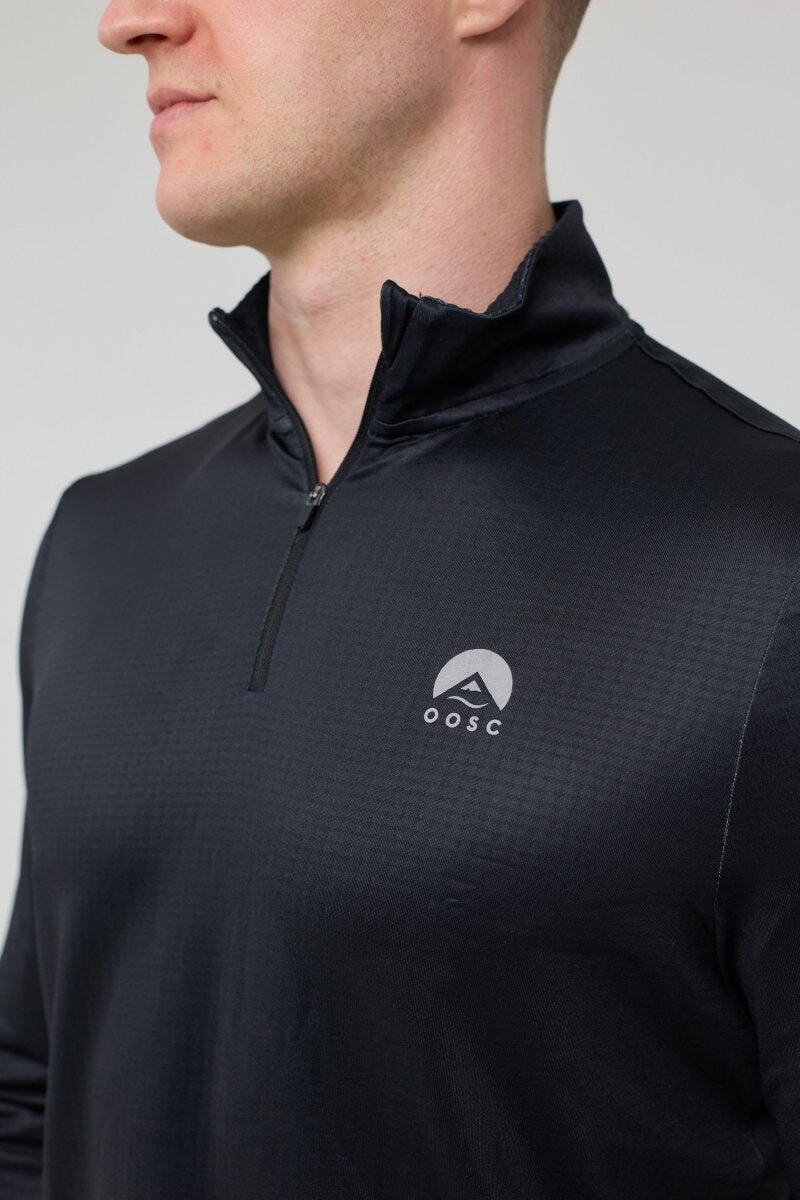Camisola Elite Activewear com fecho 1/4 - Preto 3/5