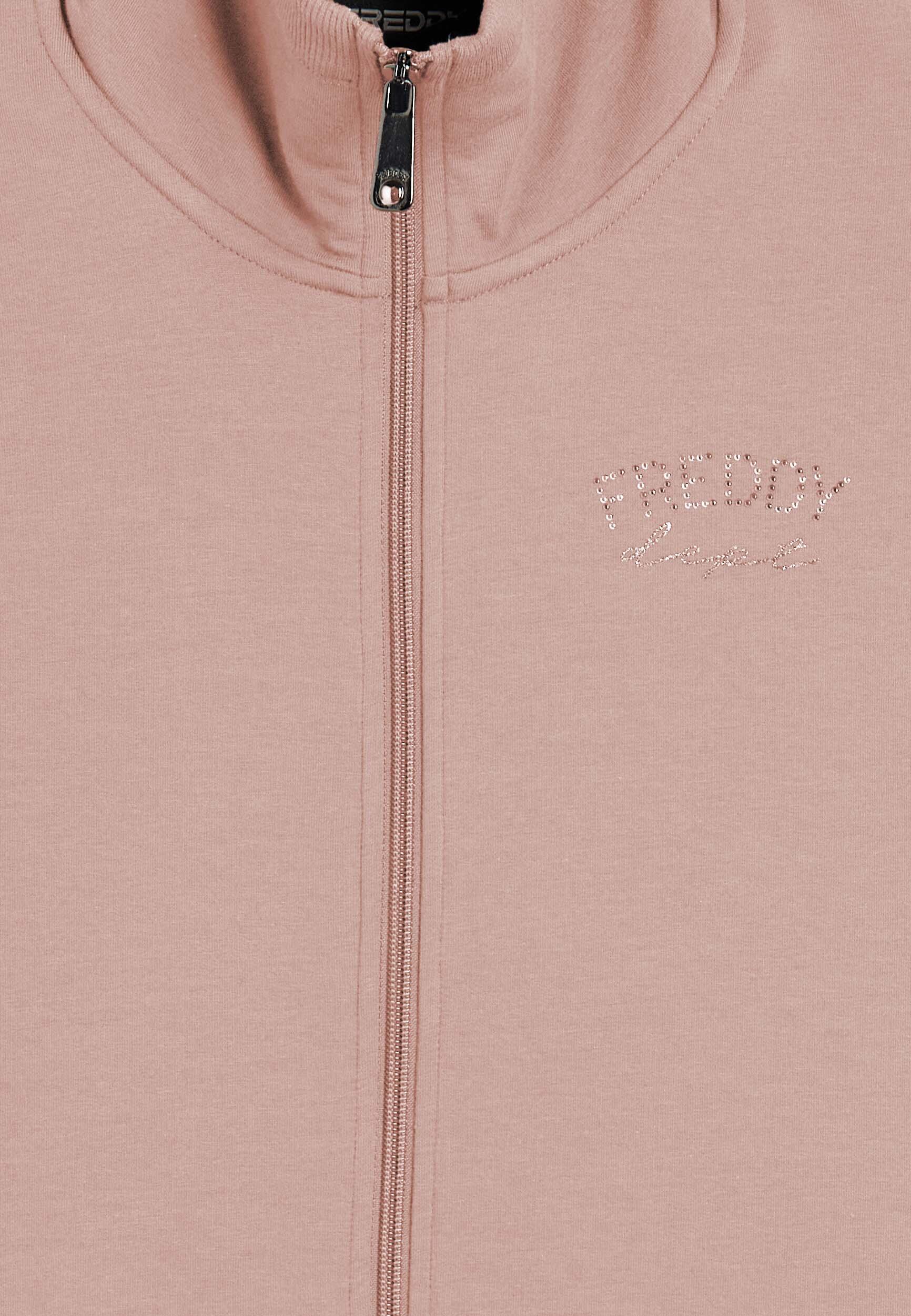 Felpa full zip con collo alto e inserti geometrici 3/3