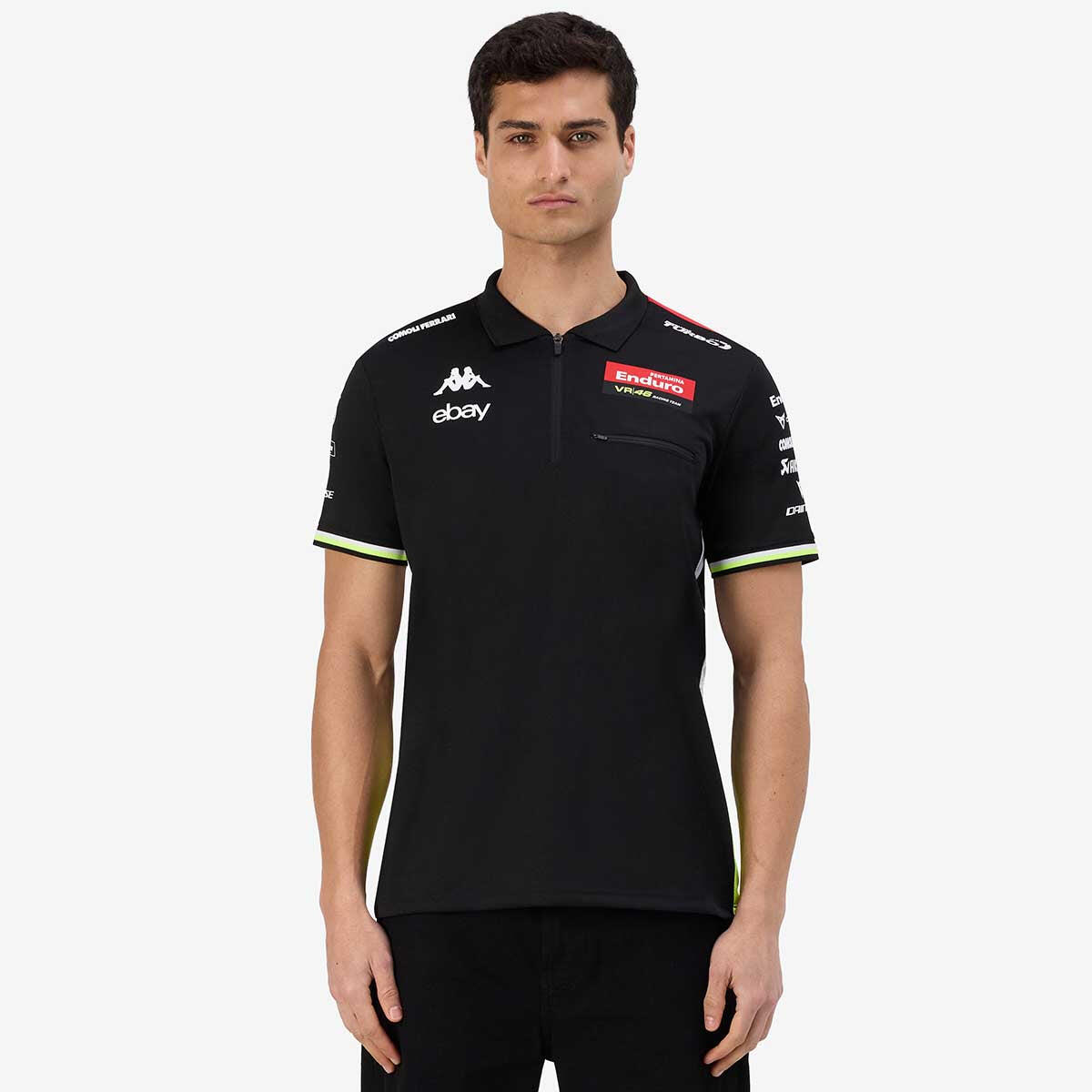 Kappa - Polo Acriz Manches Courtes Homme Vr46 2025 - Polo Manches Courtes - Jaune|noir|rouge - Decathlon