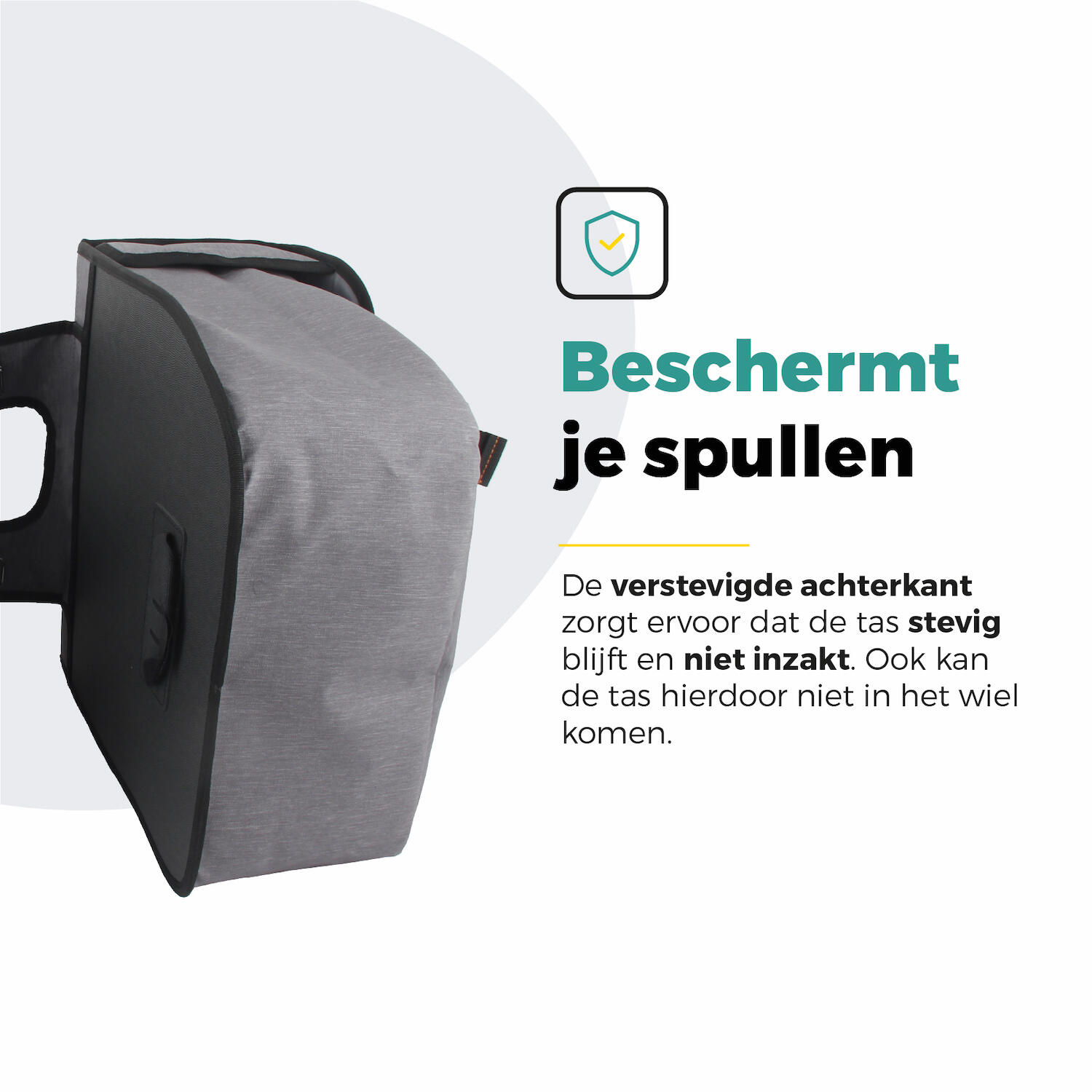 Voltano Dubbele Fietstas Premium Afgeschuind - Grijs - 44 Liter 4/7