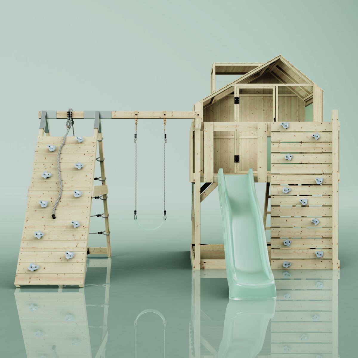 Spielturm Anika mit Kinderschaukel in Mintgrün - 415 × 399 × 291 cm 2/6