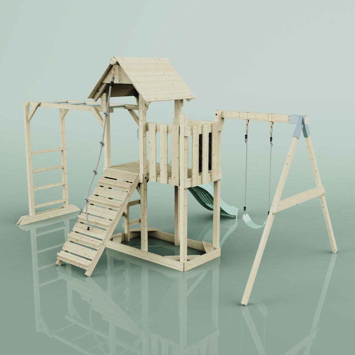 Spielturm Strömsund in Mintgrün - 358 × 472 × 275 cm 5/6