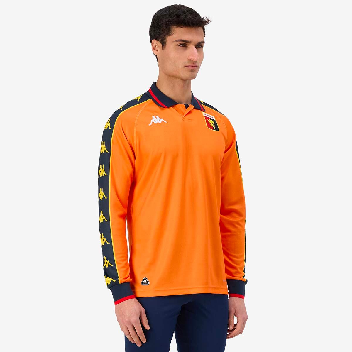 T-shirt da uomo in poliestere riciclato arancione da calcio 4/7