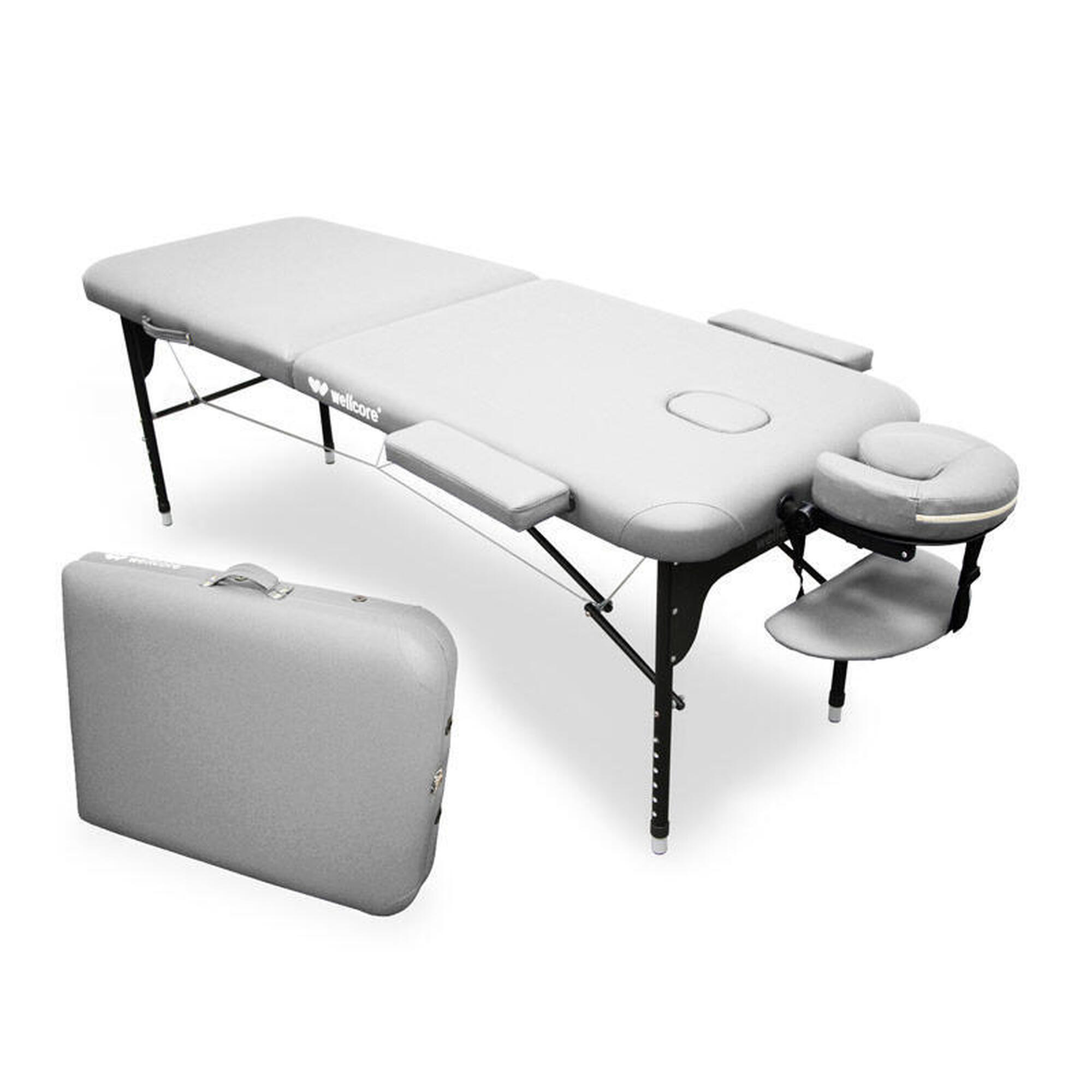 Wellcore - Civière Pliable En Aluminium Wellcore 185 X 65 Cm - Table De Massage - Gris - No Size - Decathlon