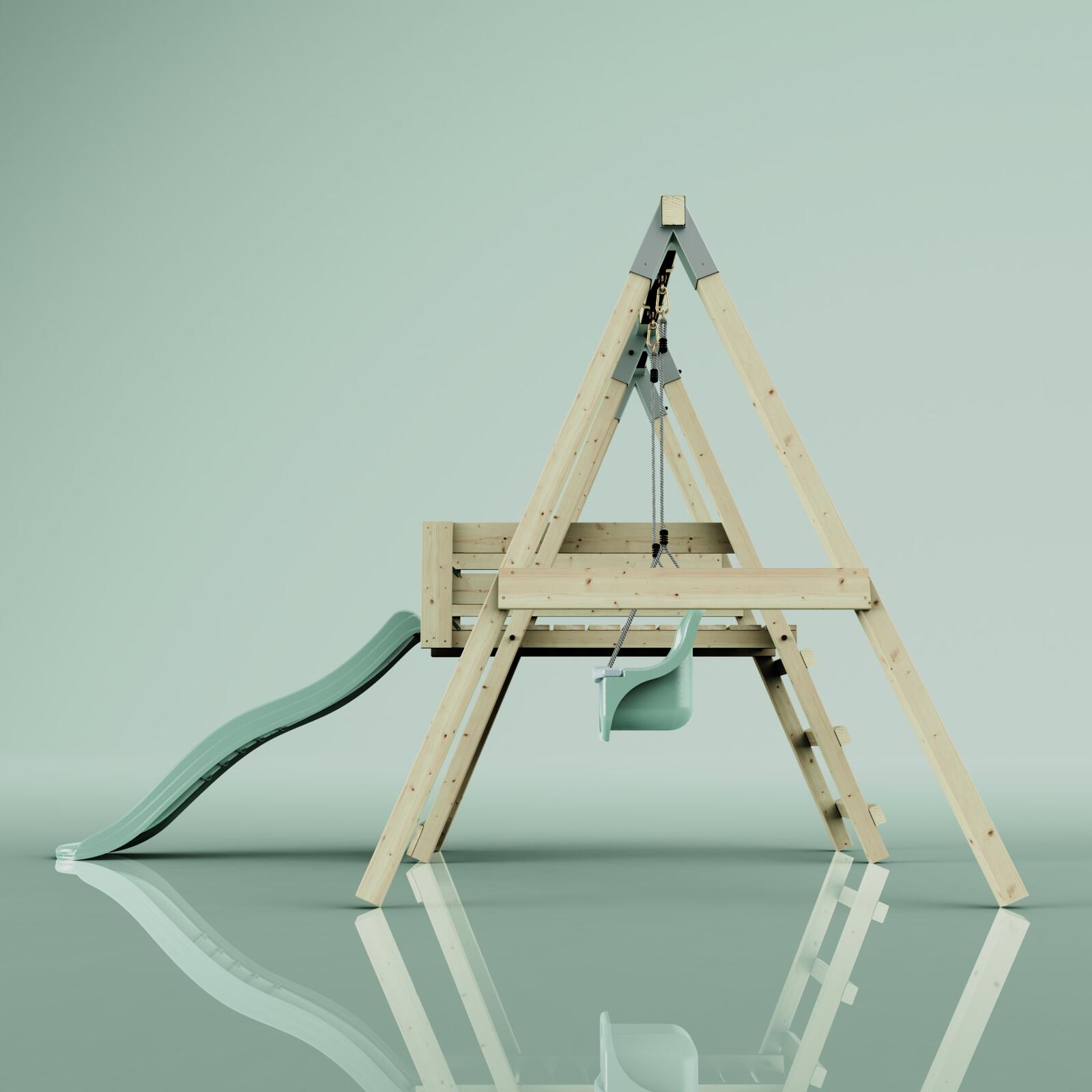 Schaukel Rotfuchs in Mintgrün - 294 × 236 × 212 cm 3/6