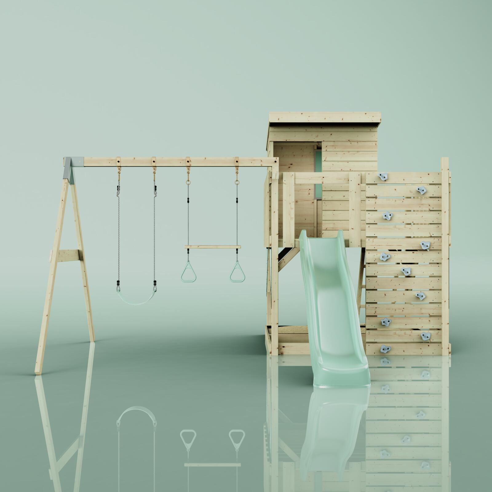 Spielturm Björn mit Trapezstange in Mintgrün - 415 × 396 × 261 cm 2/6