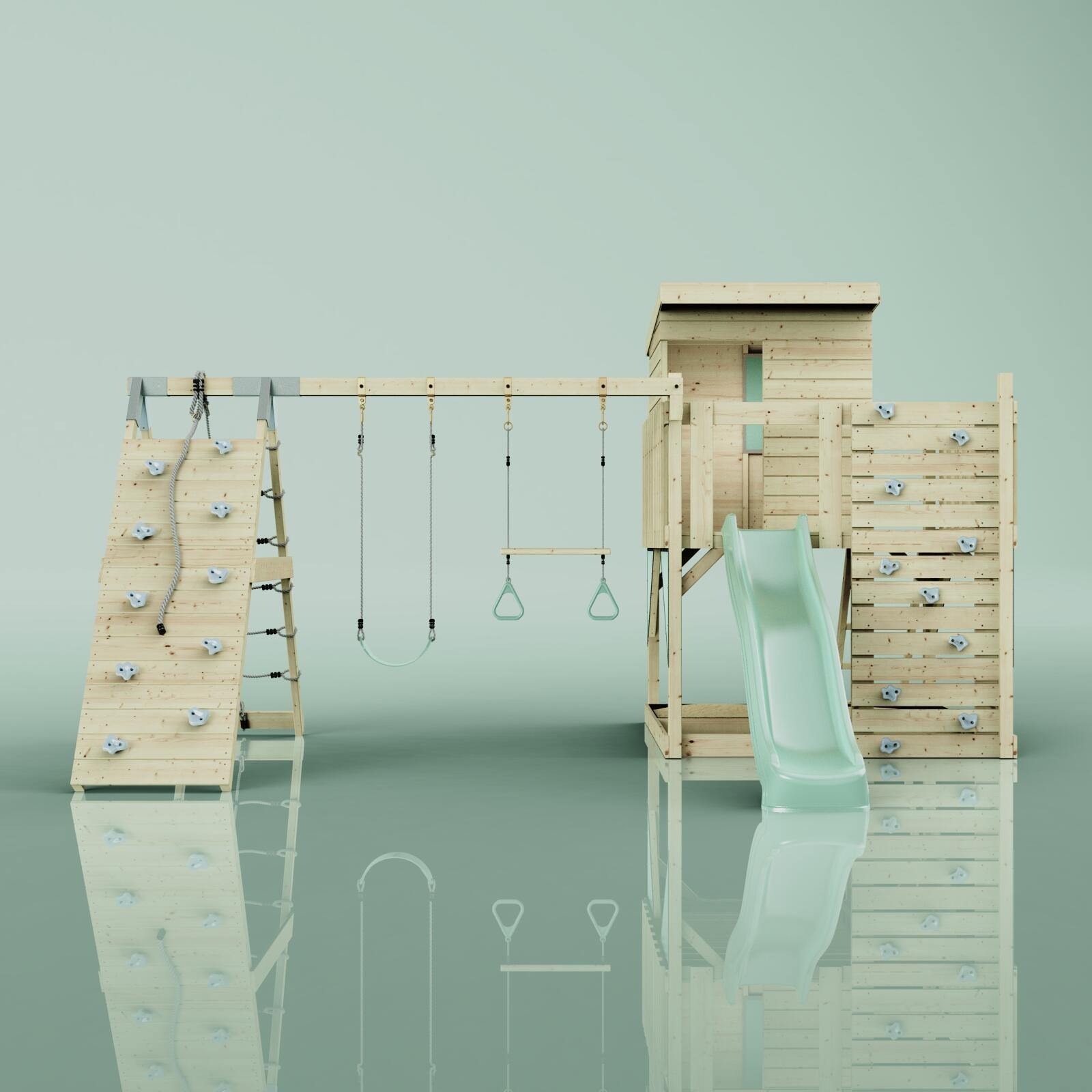 Spielturm Frida mit Trapezstange in Mintgrün - 414 × 468 × 261 cm 2/6