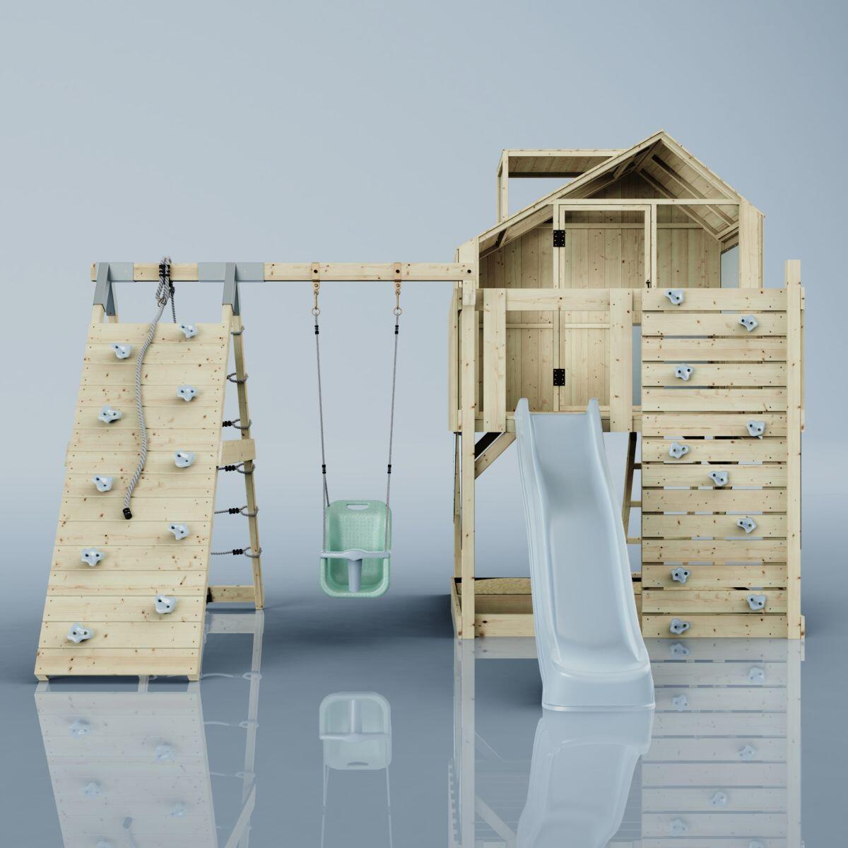 Spielturm Anika mit Babyschaukel in Eisblau - 415 × 399 × 291 cm 2/6