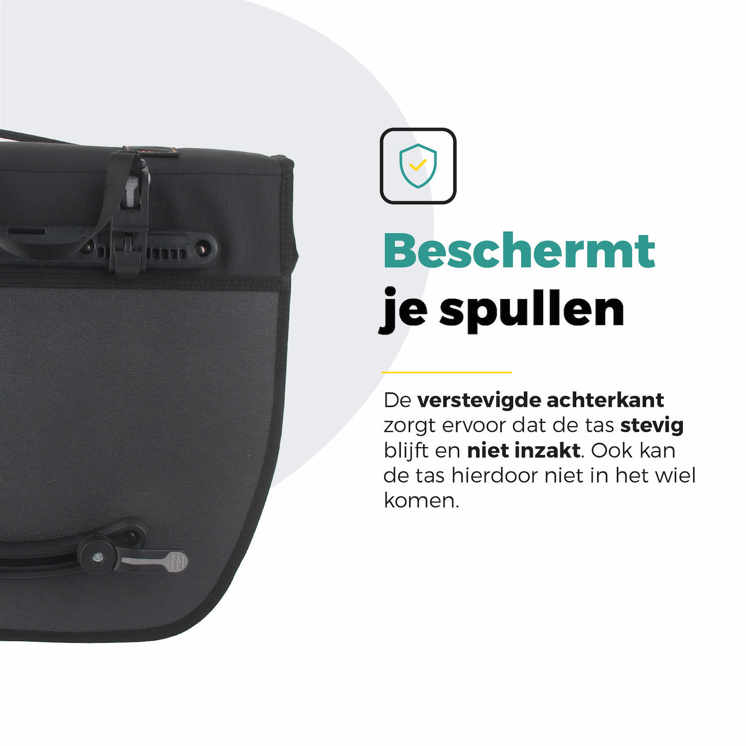 Voltano Enkele Fietstas Afgeschuind Links - Zwart - 22 Liter 4/7