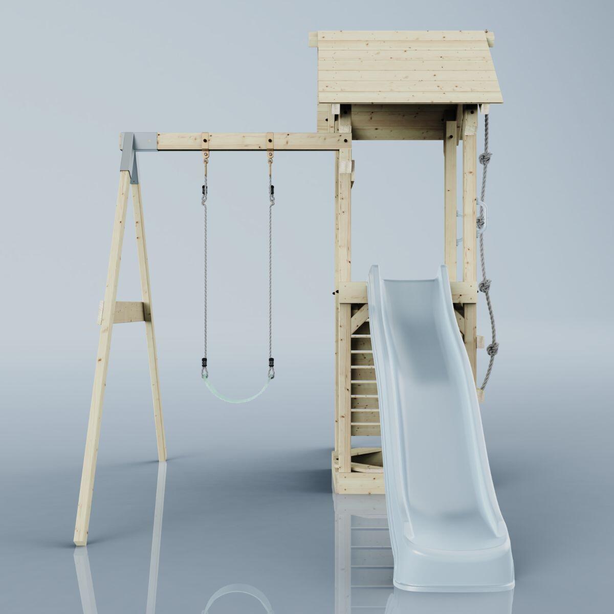 Spielturm Göteborg mit Kinderschaukel in Eisblau - 357 × 202 × 273 cm 2/6