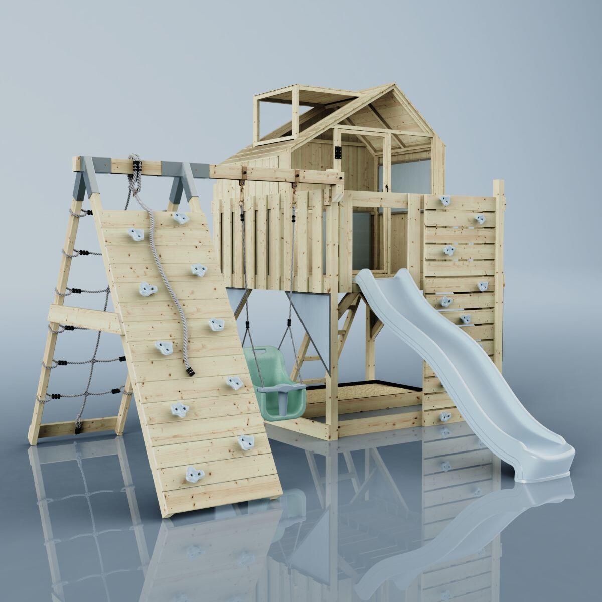 Spielturm Anika mit Babyschaukel in Eisblau - 415 × 399 × 291 cm 6/6