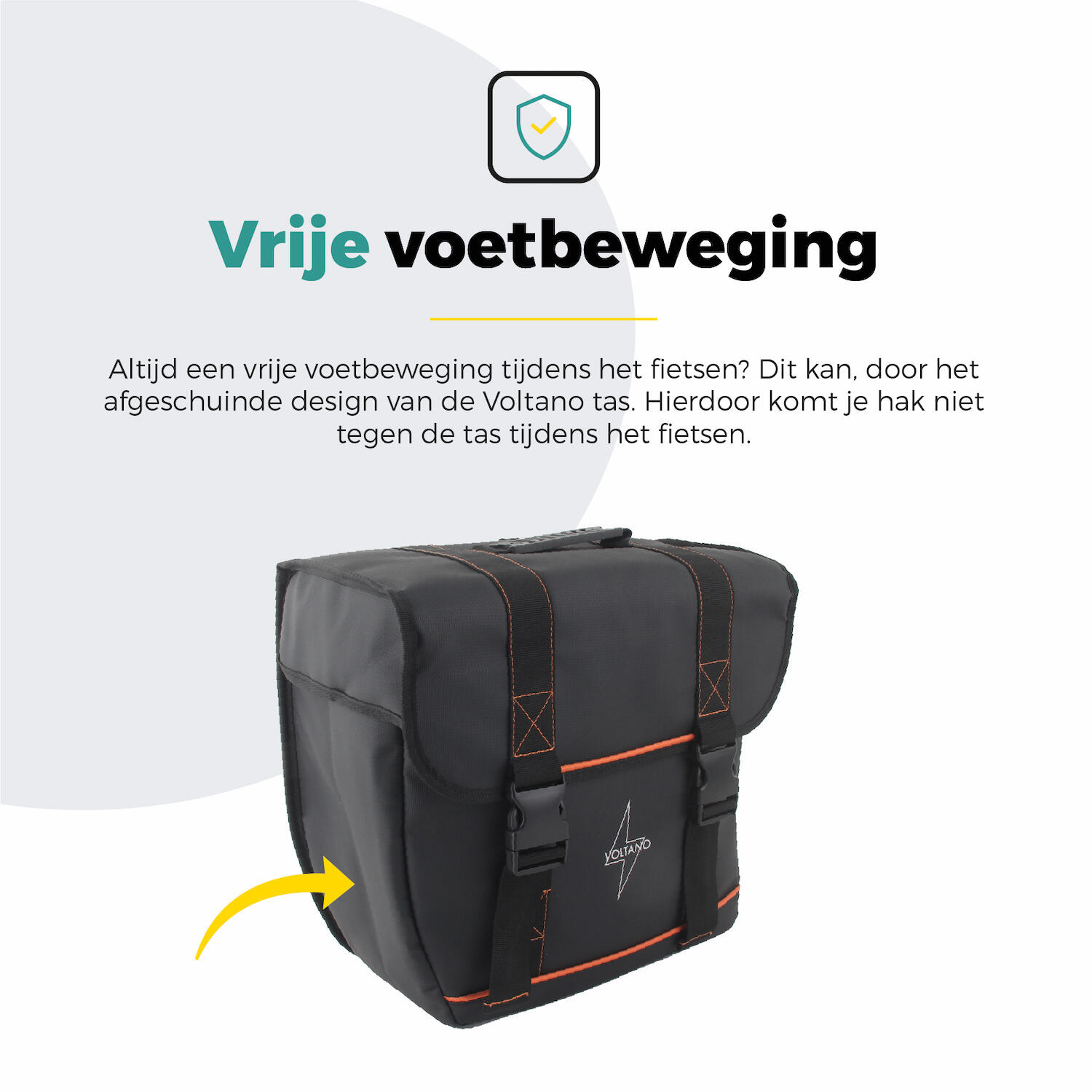 Voltano Enkele Fietstas Afgeschuind Links - Zwart - 22 Liter 3/7