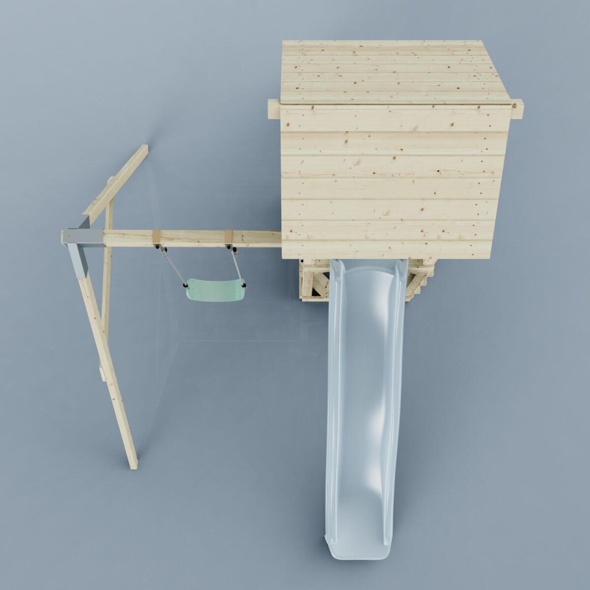 Spielturm Göteborg mit Kinderschaukel in Eisblau - 357 × 202 × 273 cm 6/6