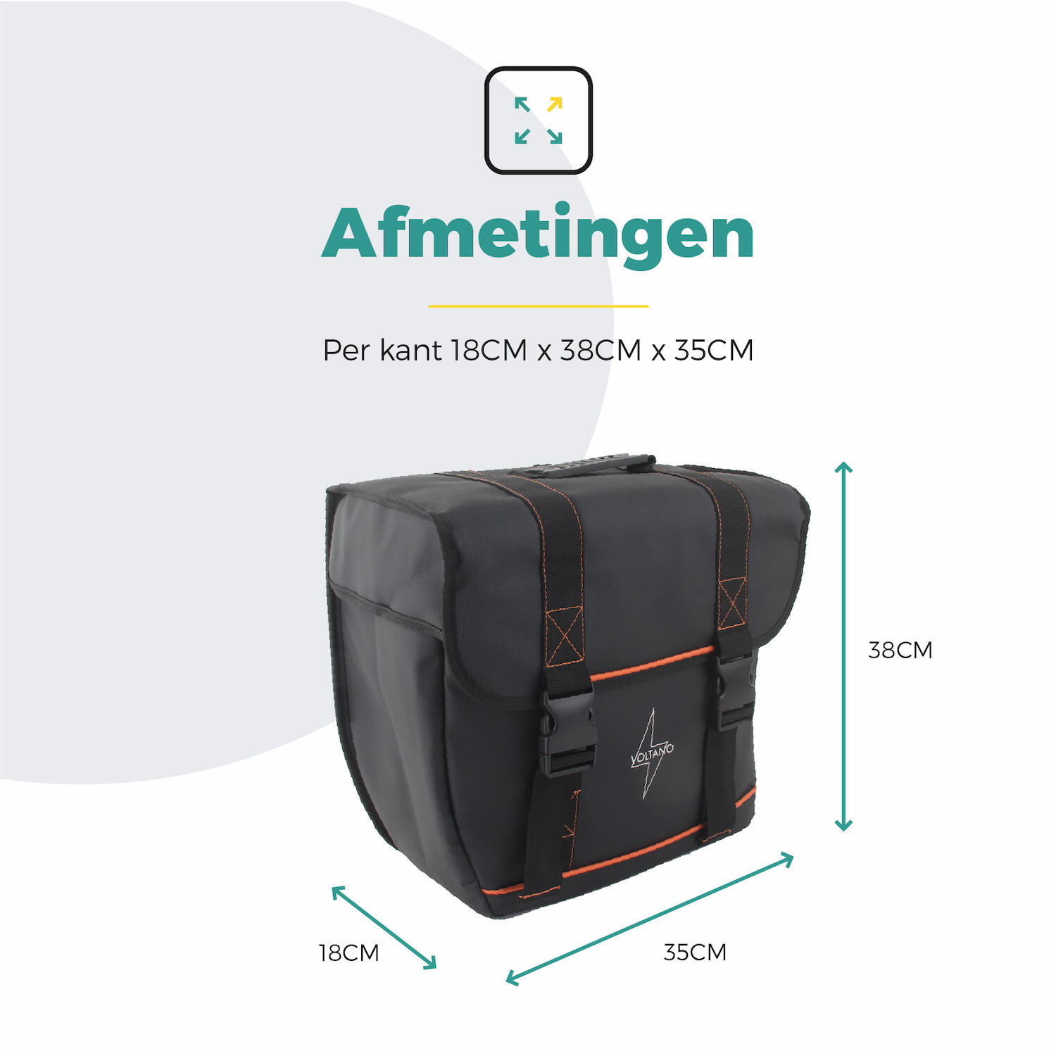 Voltano Enkele Fietstas Afgeschuind Links - Zwart - 22 Liter 7/7