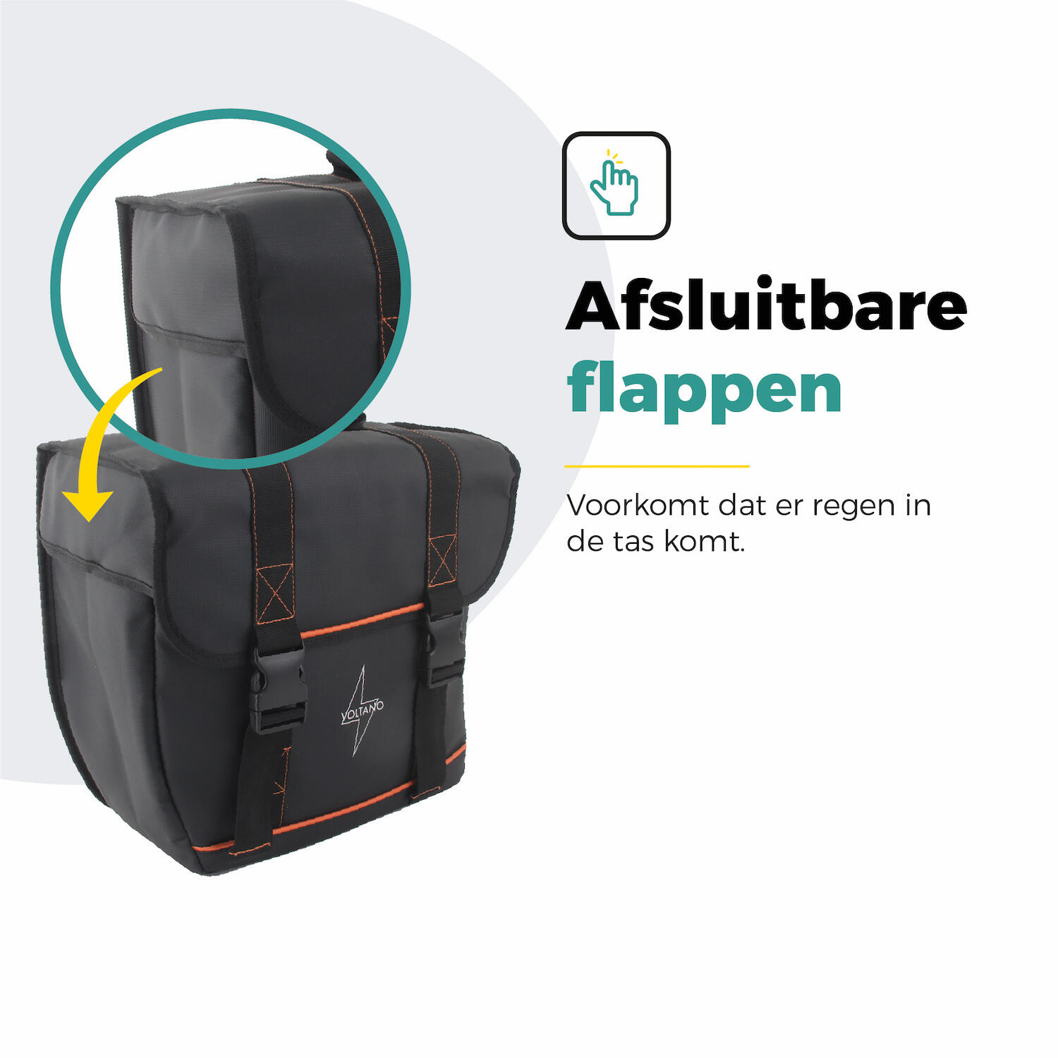 Voltano Enkele Fietstas Afgeschuind Links - Zwart - 22 Liter 5/7