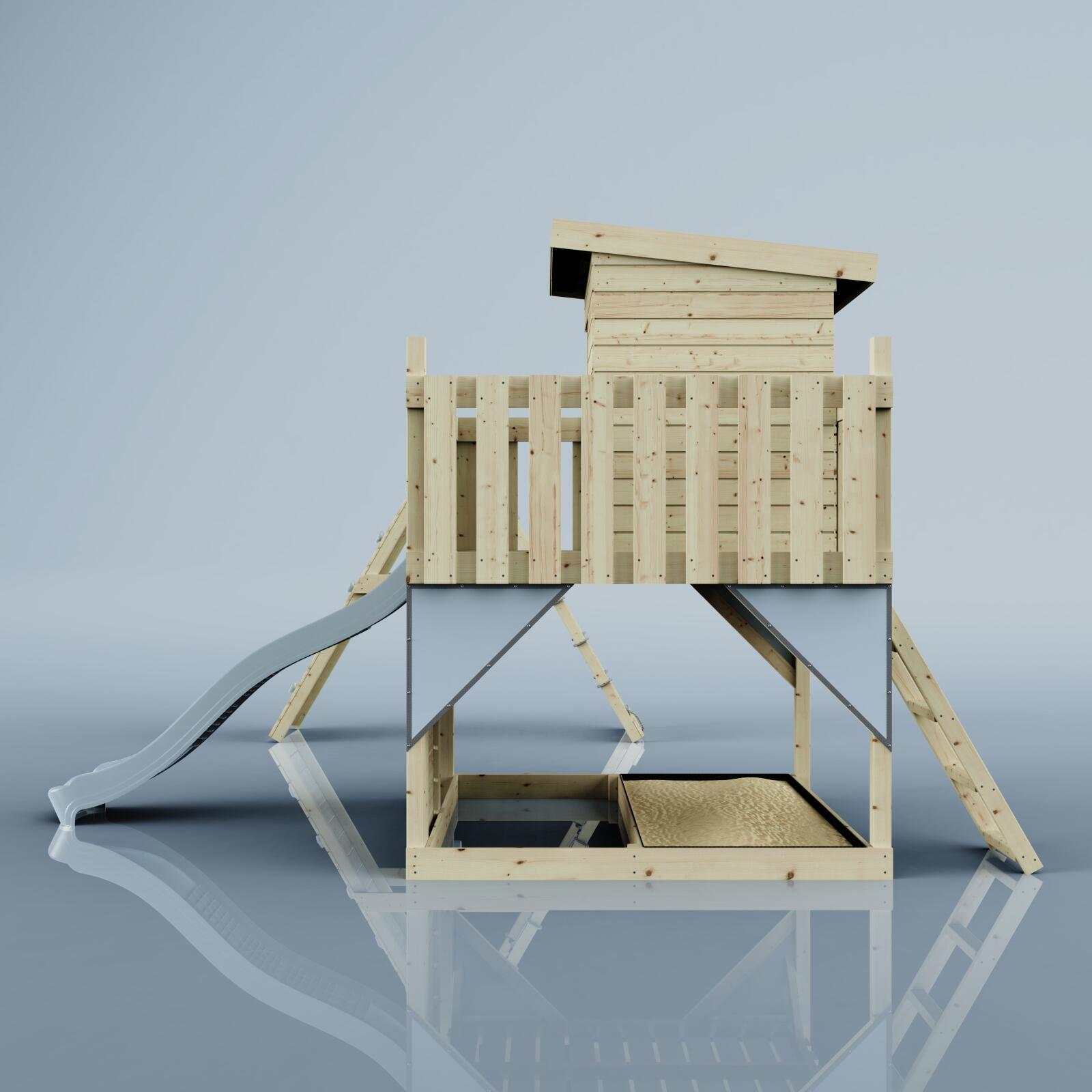 Spielturm Frida mit Kinderschaukel in Eisblau - 414 × 468 × 261 cm 3/6