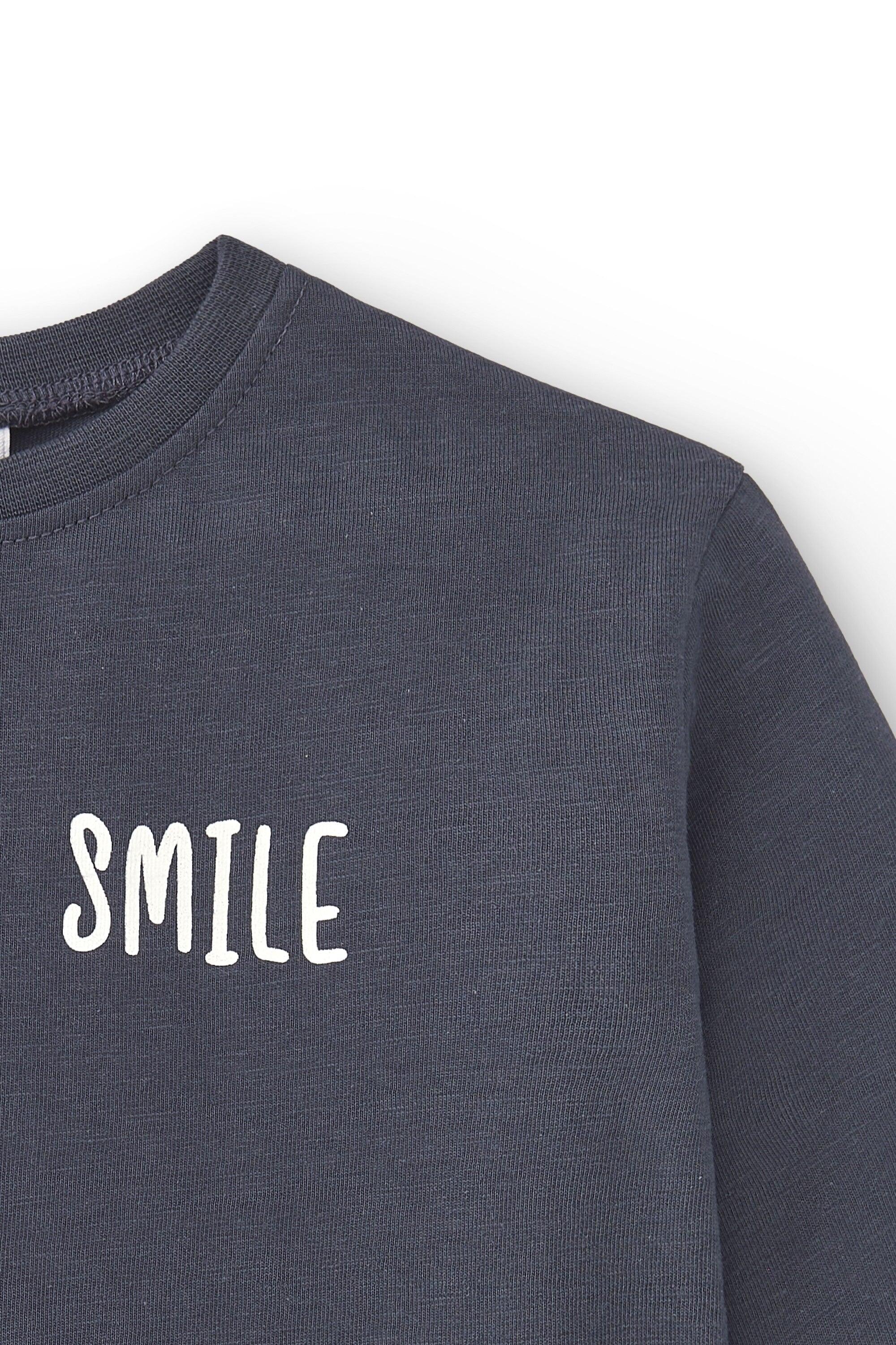 Camiseta manga larga de bebé básica en color antracita smile 3/3