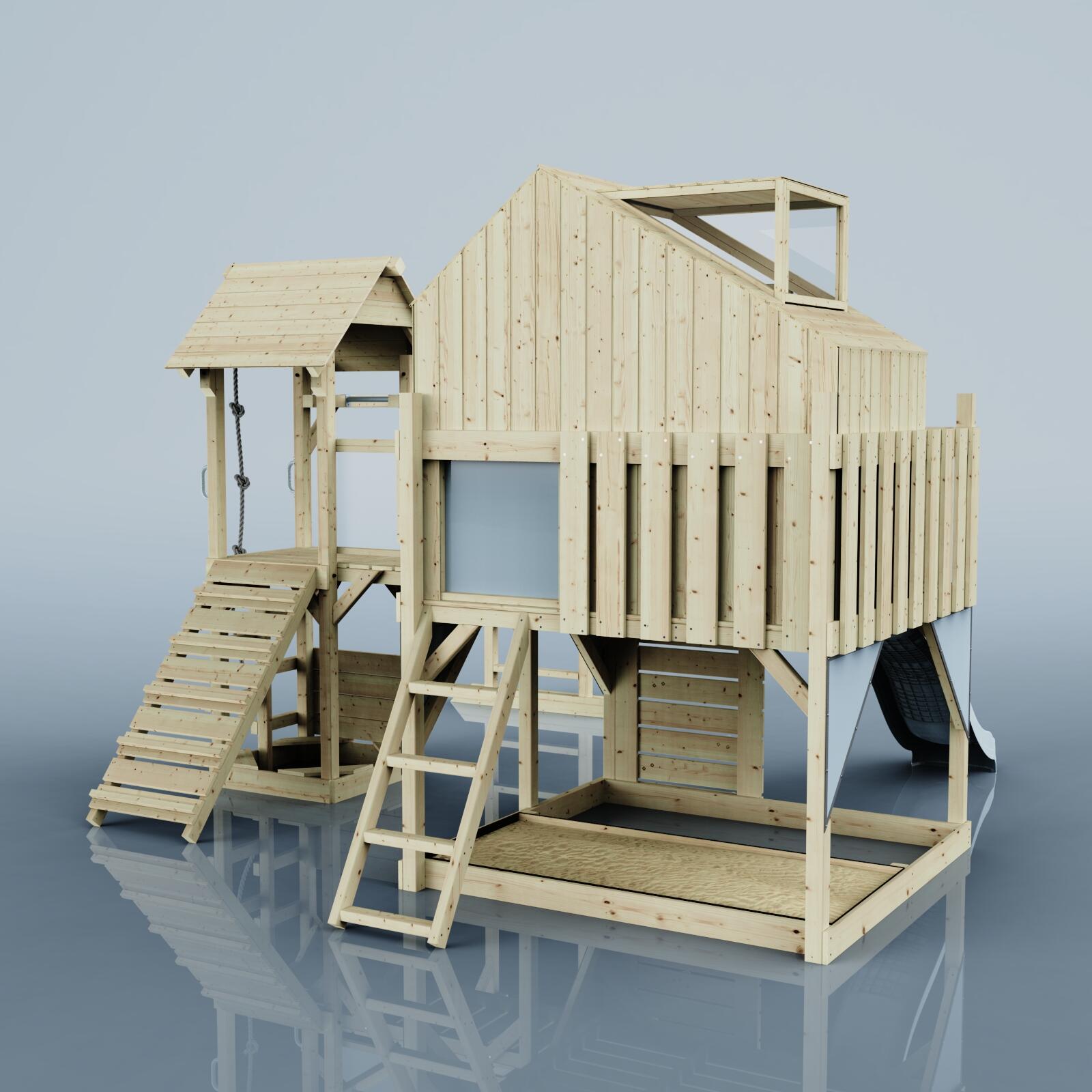 Spielturm Luna in Eisblau - 406 × 444 × 291 cm 3/5