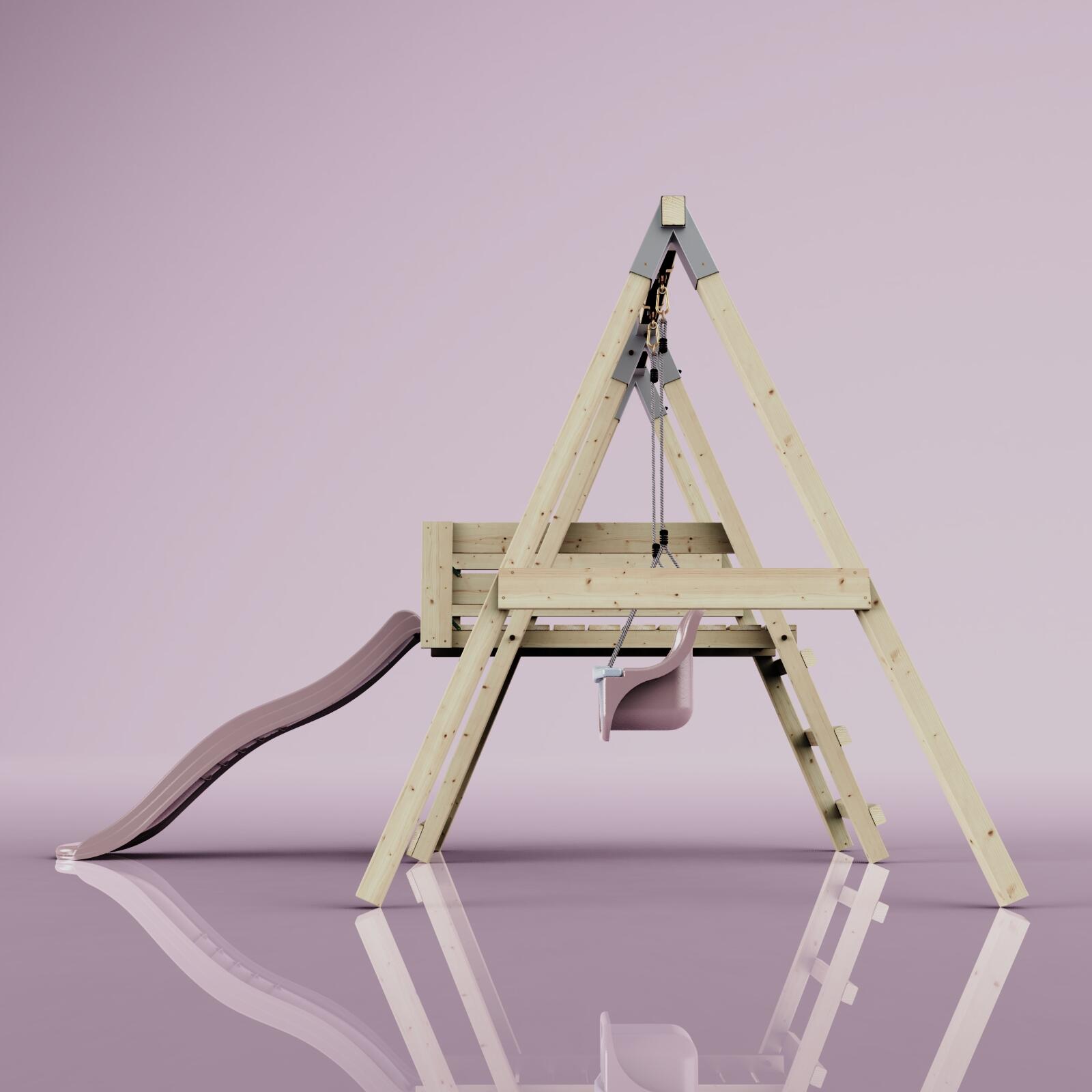 Schaukel Rotfuchs in Altrosa - 294 × 236 × 212 cm 3/6