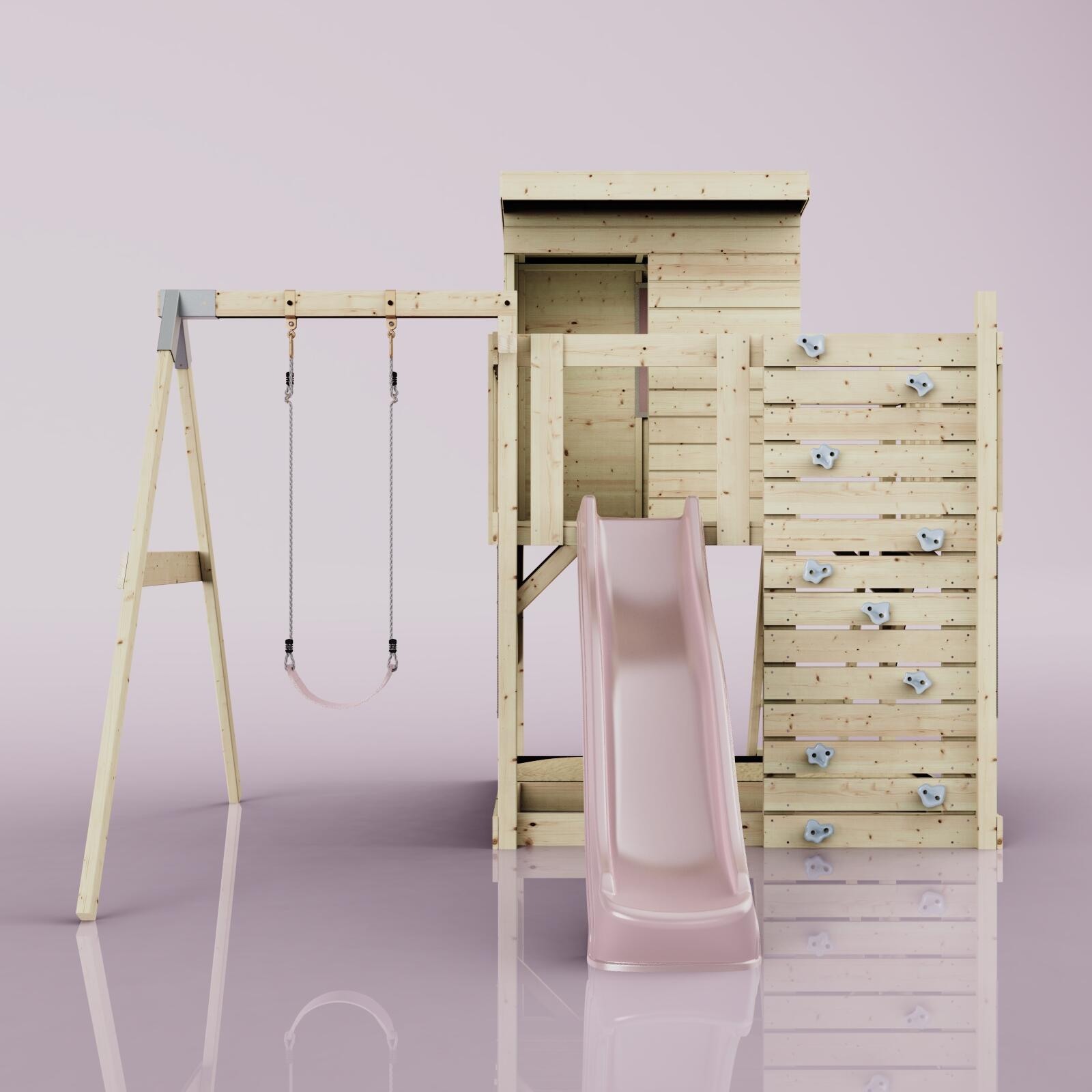 Spielturm Alma mit Kinderschaukel in Altrosa - 415 × 306 × 260 cm 2/6