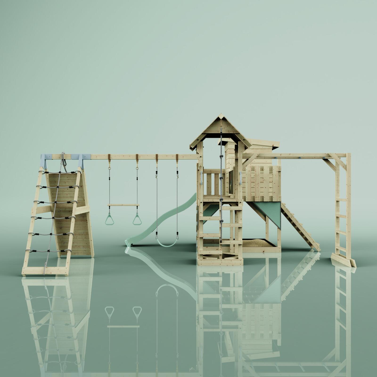 Spielturm Lars mit Trapezstange in Mintgrün - 503 × 562 × 274 cm 2/5