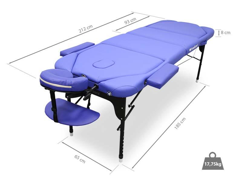 Camilla plegable de aluminio WELLCORE 185 x 65 cm con doble respaldo abatible 3/5
