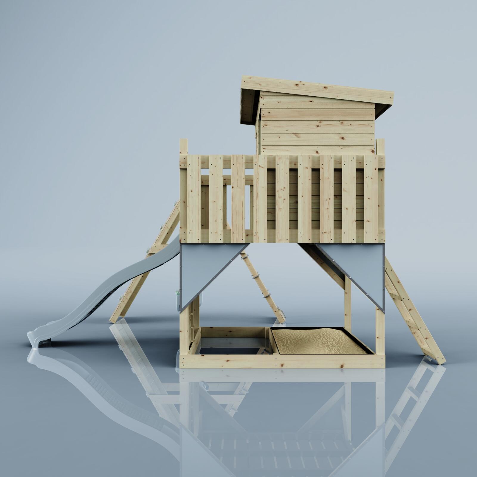 Spielturm Emil mit Babyschaukel in Eisblau - 415 × 396 × 260 cm 3/6